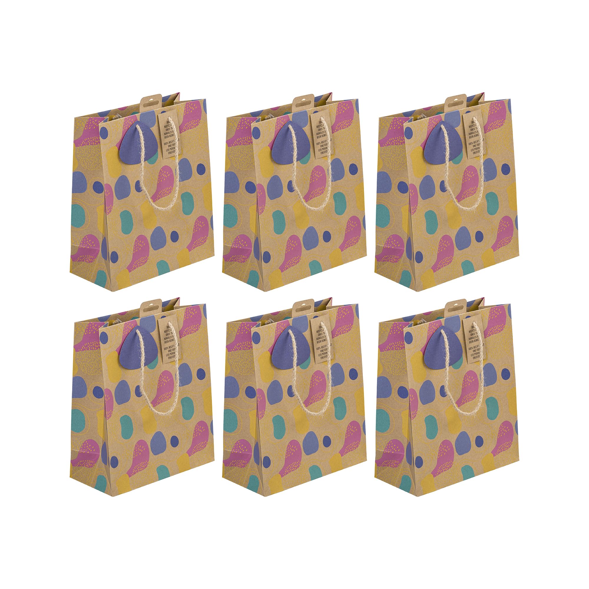 Eurowrap 223925-3C - Liwa, Kraft, sac Moyen 21,5x10,2x25,3 cm - PAQ DE 6