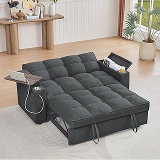 65'' 3-in-1 Folding Convertible Sofa Bed, Pullout Sofa, Modern Chenille ...