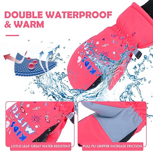 Miniatura 3 de EVBEA Guantes de nieve para hombre y mujer, impermeables, para invierno, cálidos, para esquí, snowboard, guantes para mujer