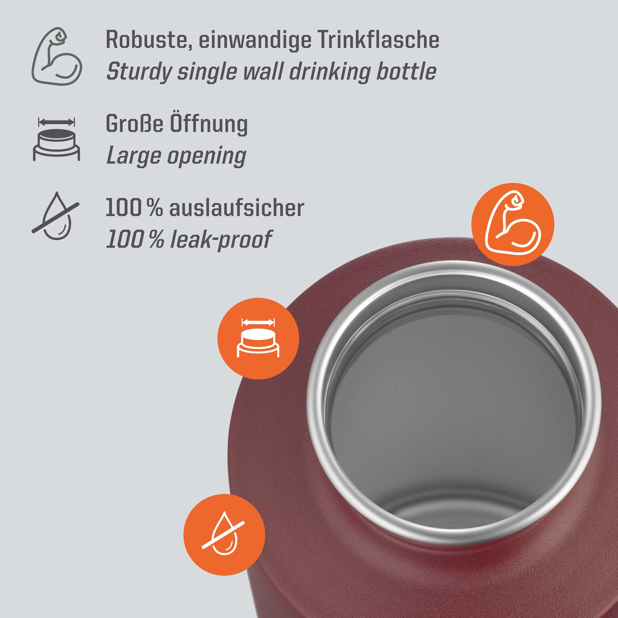 Bouteille D'eau, Esbit, Sculptor, Acier Inoxydable, 0,75 Litre, Boîte, 3 Pièces - Homeij