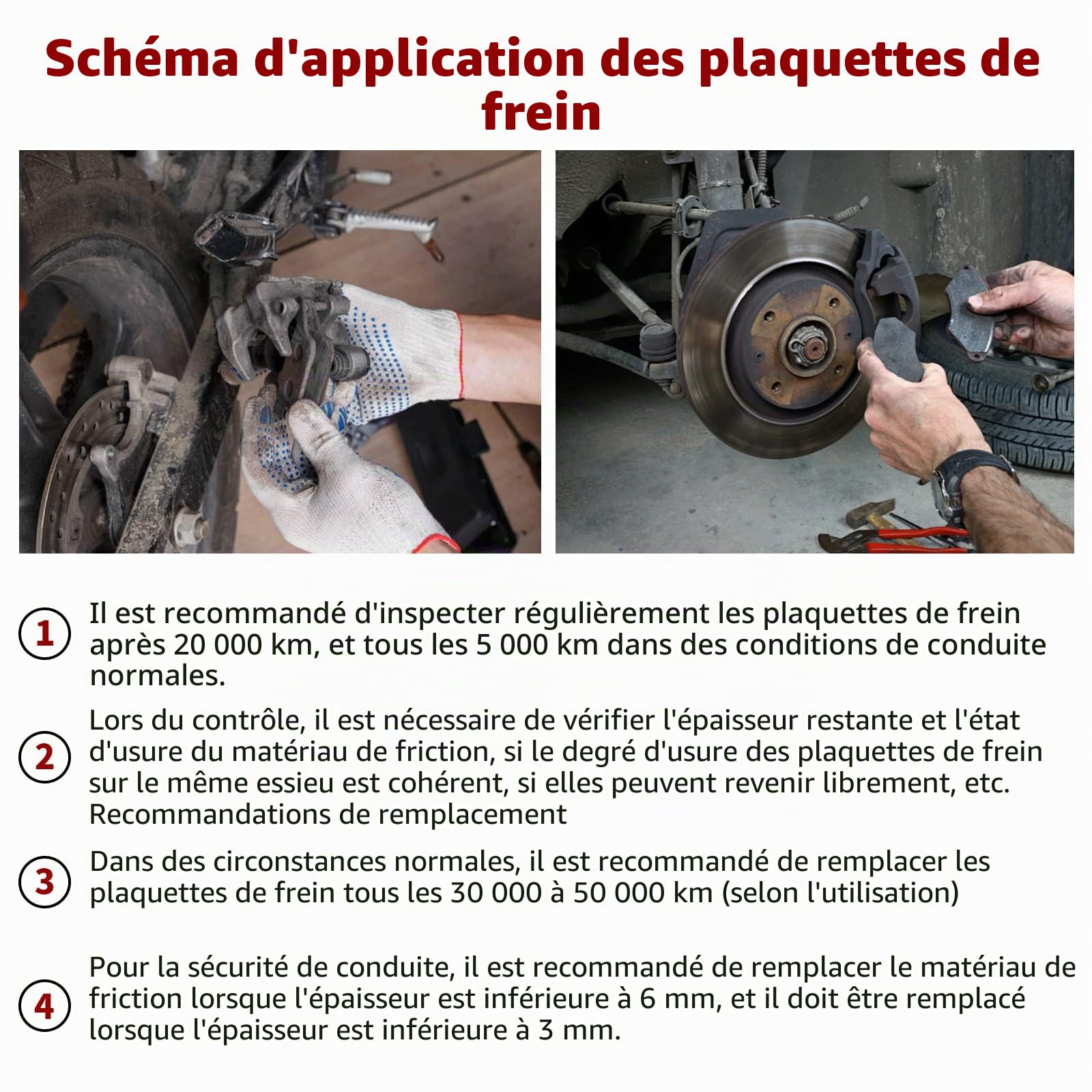 Road Passion Plaquette de frein à disque arrière pour YAMAHA YZ125 R/S/T/V/W/X/Y/Z/A (2T) 2003-2016/YZ250 R/S/T/V/W/X/Y/Z/A (2T) 2003-2016/YZ250 YZ450 FR/FS/FT/FV/FW/FX/FY/FZ/FA (4T) 2003-2015