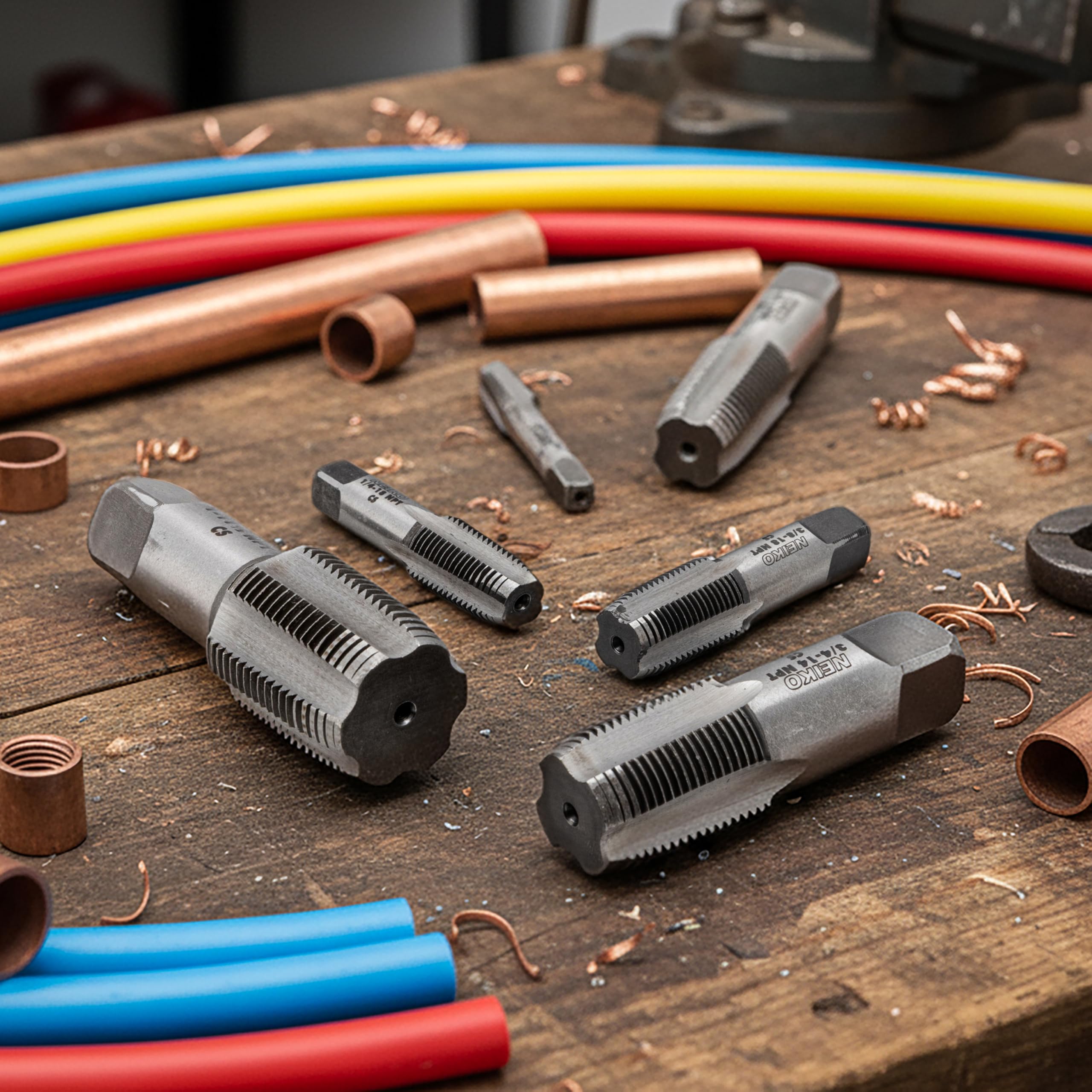 Snapklik.com : 00931A NPT Pipe Tap Set, 6 Pc, Copper, Brass And PVC ...