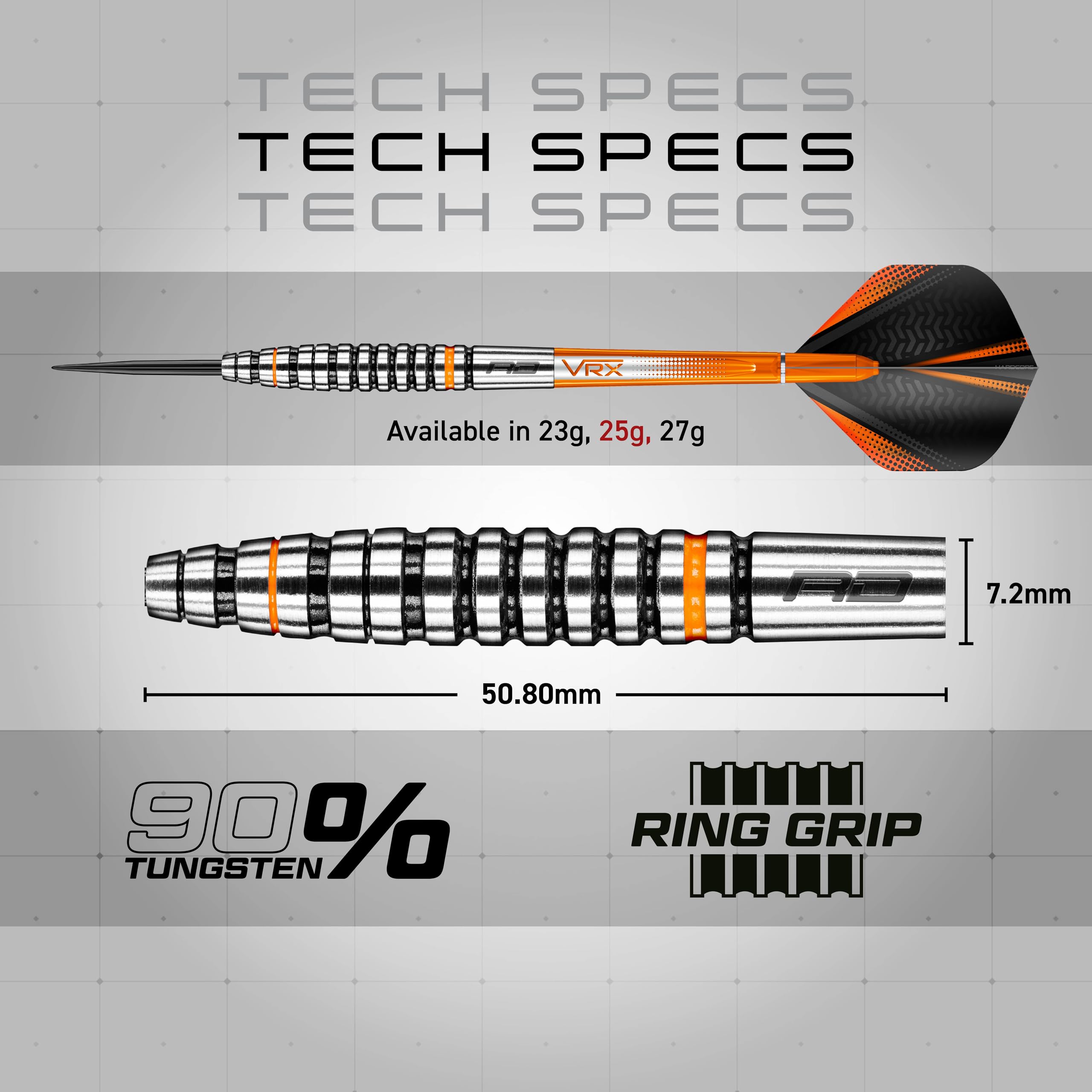 RED DRAGON Amberjack 21g, 22g, 23g, 24g o 25g Freccette Tungsteno con Punta Acciacio, Voli e Freccette Aste