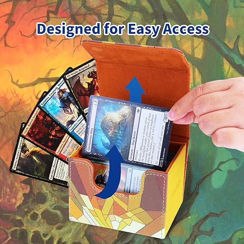 Miniatura 7 de tombert Caja de cubierta premium para más de 150 unidades para MTG PTCG, gran capacidad con 2 divisores, se adapta a más de 100 tarjetas con funda