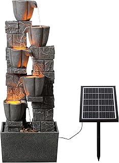 10 Small Backyard Fountain Ideas That Fit Limited Space 43 Solar Powered Water Fountain-36.2in.Tall Floor-Standing Outdoor Fountain...