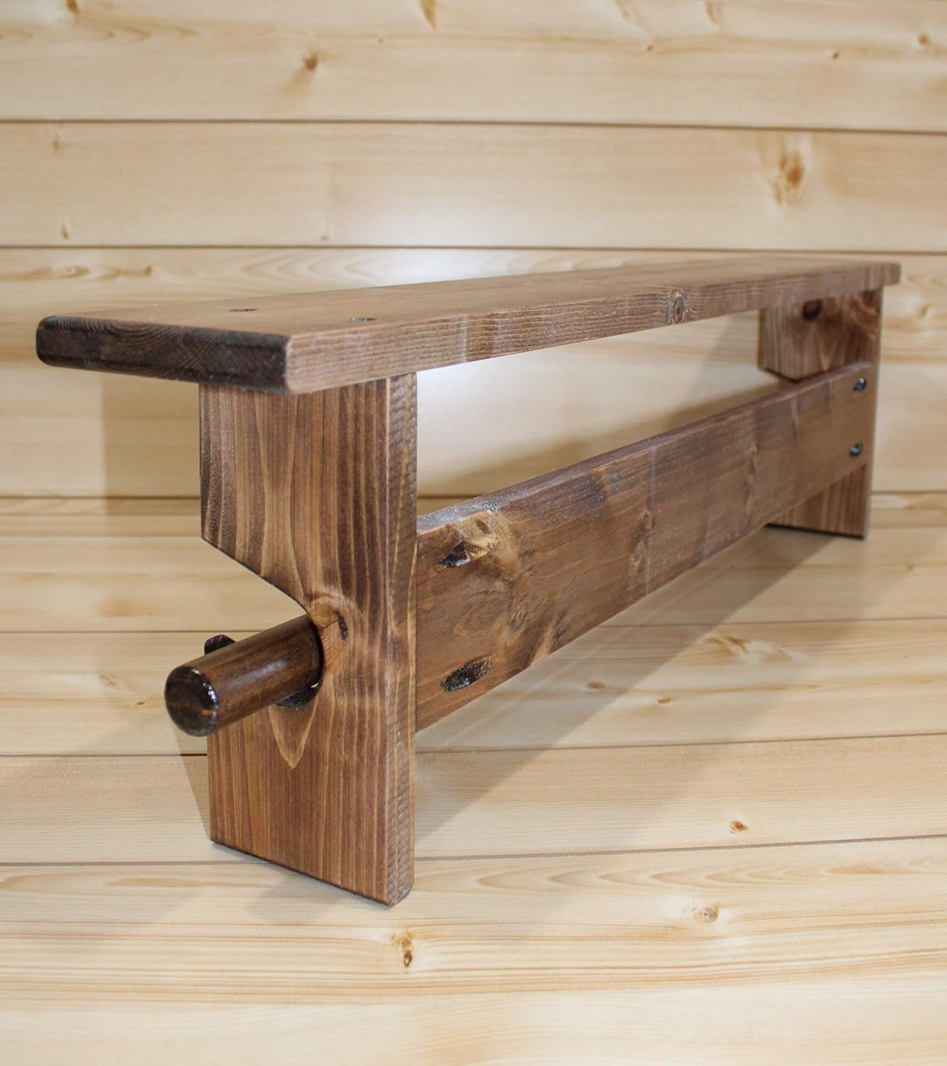 Wall Mounted Wooden Quilt Rack with Shelf