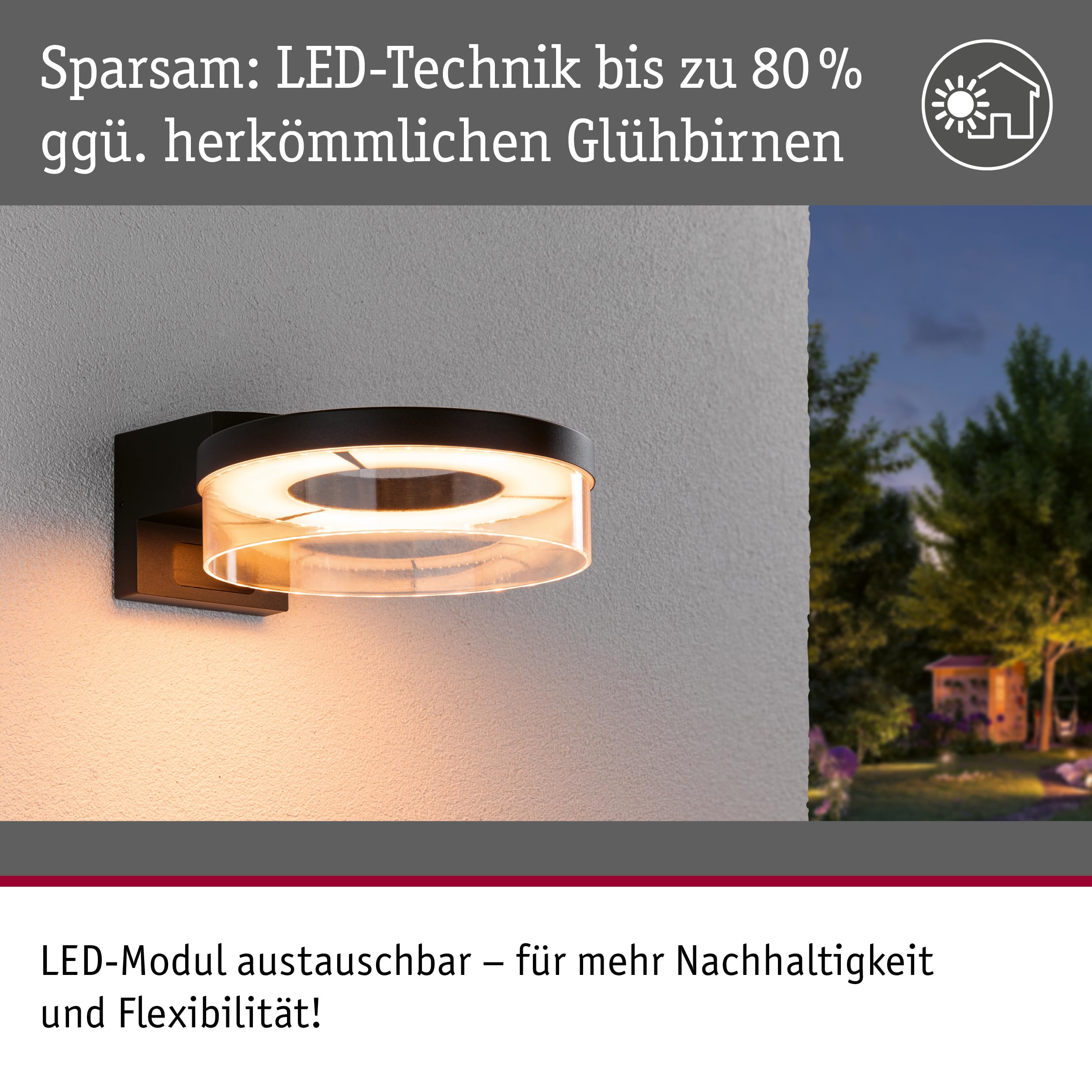 Paulmann LED Außenwandleuchte Capera anthrazit Zigbee 3.0