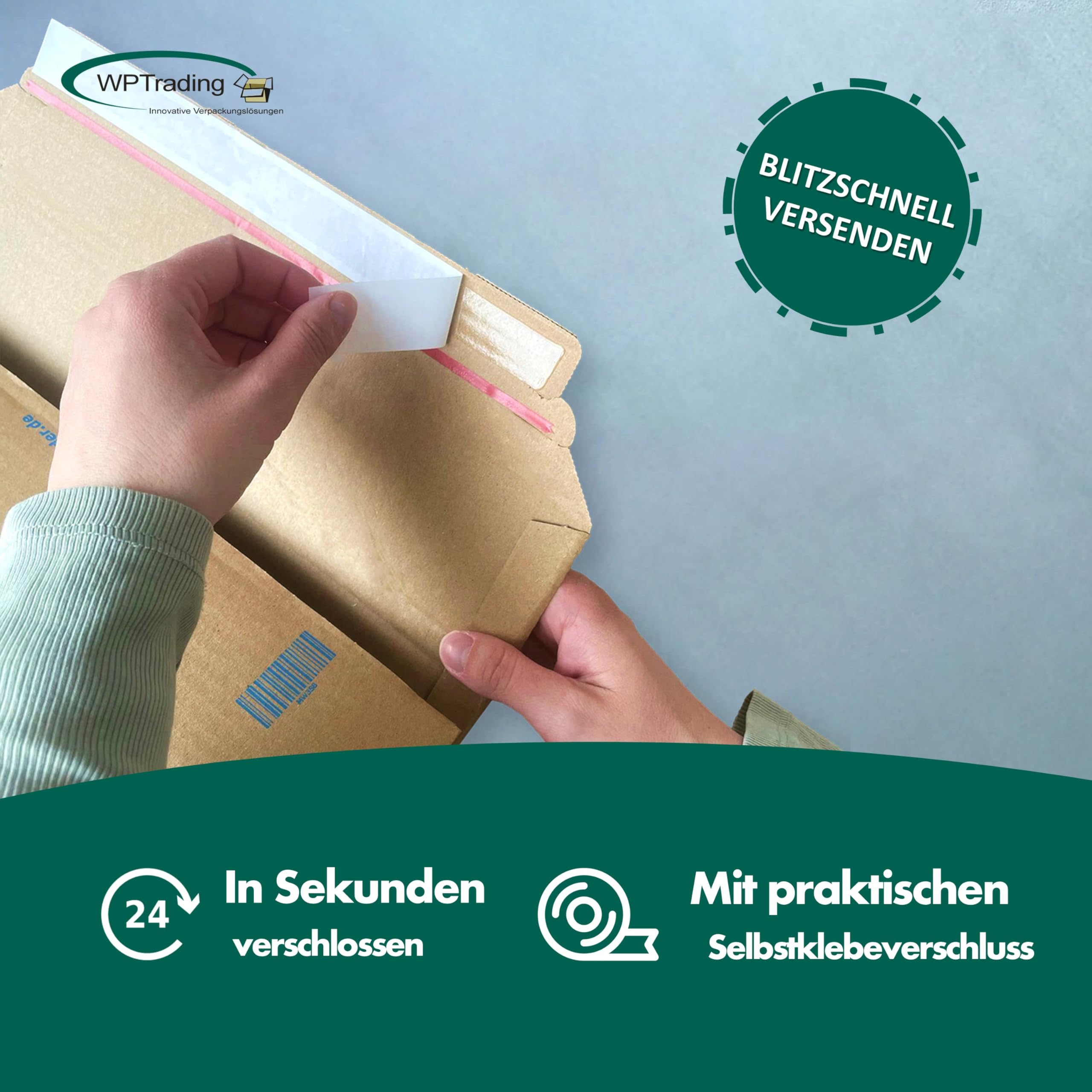 25 Stück Wellpappe Buchverpackung DIN A5 217 x 155 x 50 mm (MW352E) selbstklebend in Braun - Buch Karton Versandtaschen für Büchersendung reißfest - Bücher Warensendung Versandverpackung