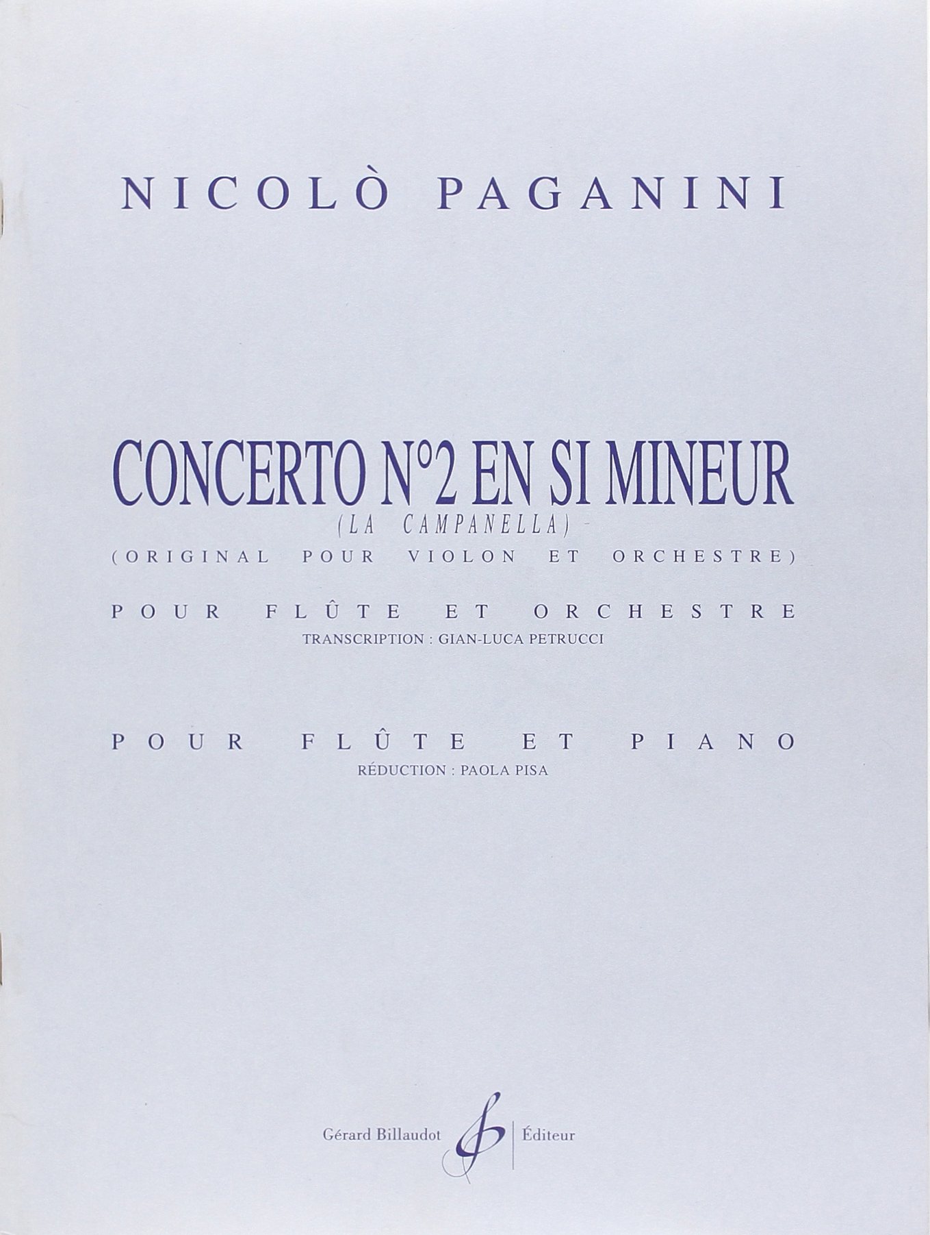 Concerto n°2 en si mineur pour flûte et piano - Partition de réduction musicale