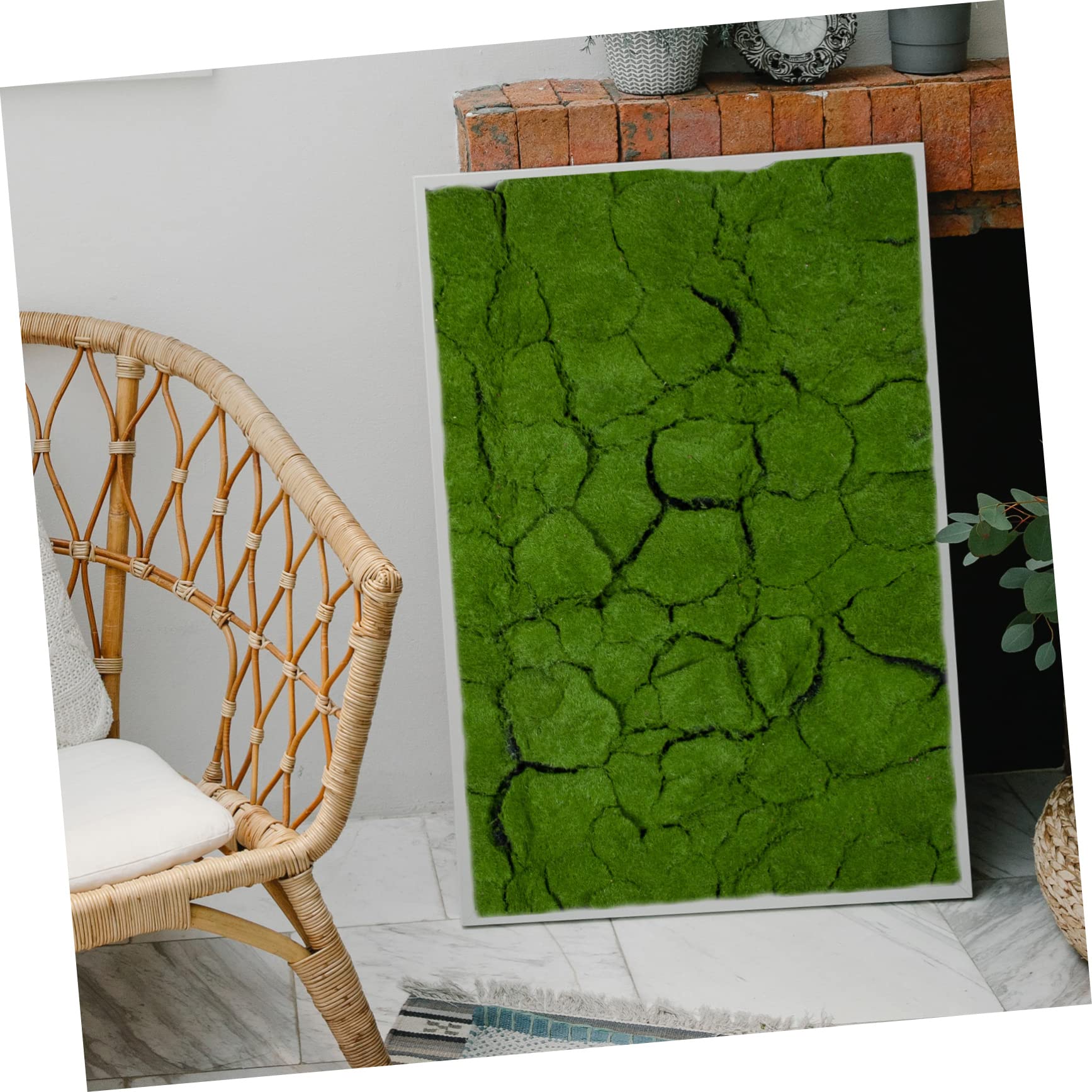 ULTECHNOVO Césped Artificial de Musgo Verde, Alfombra Simulada para Jardín