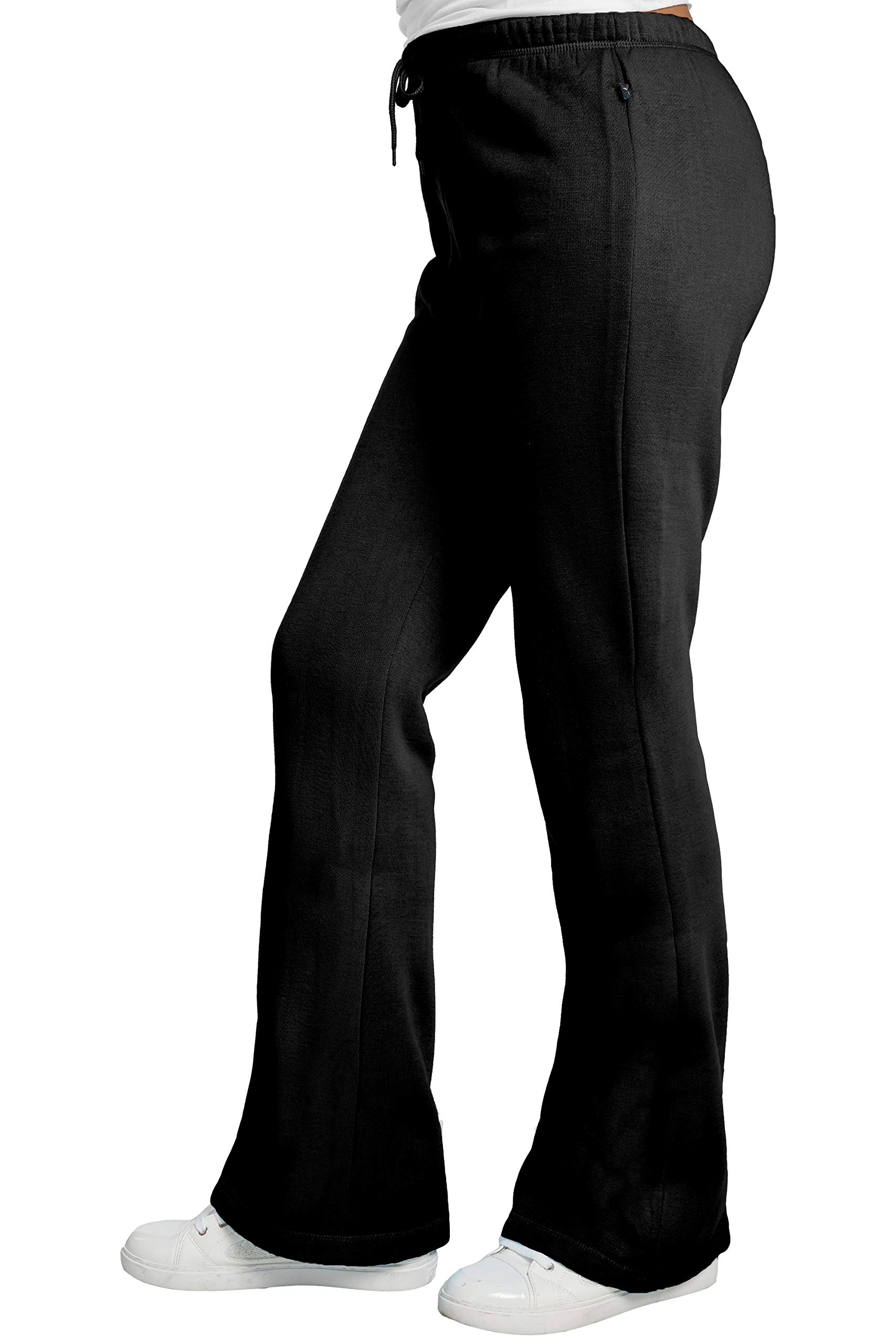 Sweet Vibes Womens Fleece Sweatpants Drawstring Waist Flare Bottom Pants