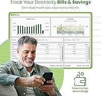 Vista 3 de Eyedro Monitor de energía para el hogar, monitor de uso de electricidad en tiempo real con medición de red solar, monitor de consumo de energía