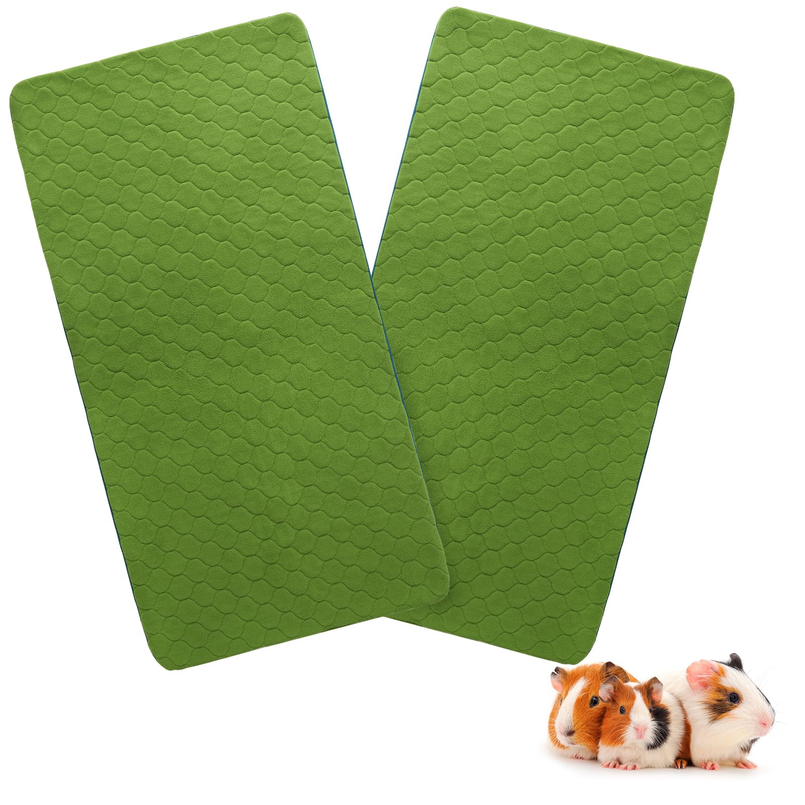 Scenereal Guinea Pig Cage Liner, Fleece Liner 2 Pack - Strong Water Absorption Guinea Pig Bed Reusable Washable Pee Pads, Soft and Comfortable Mat for Small Animals Chinchillas Rabbits Hamster Bunny