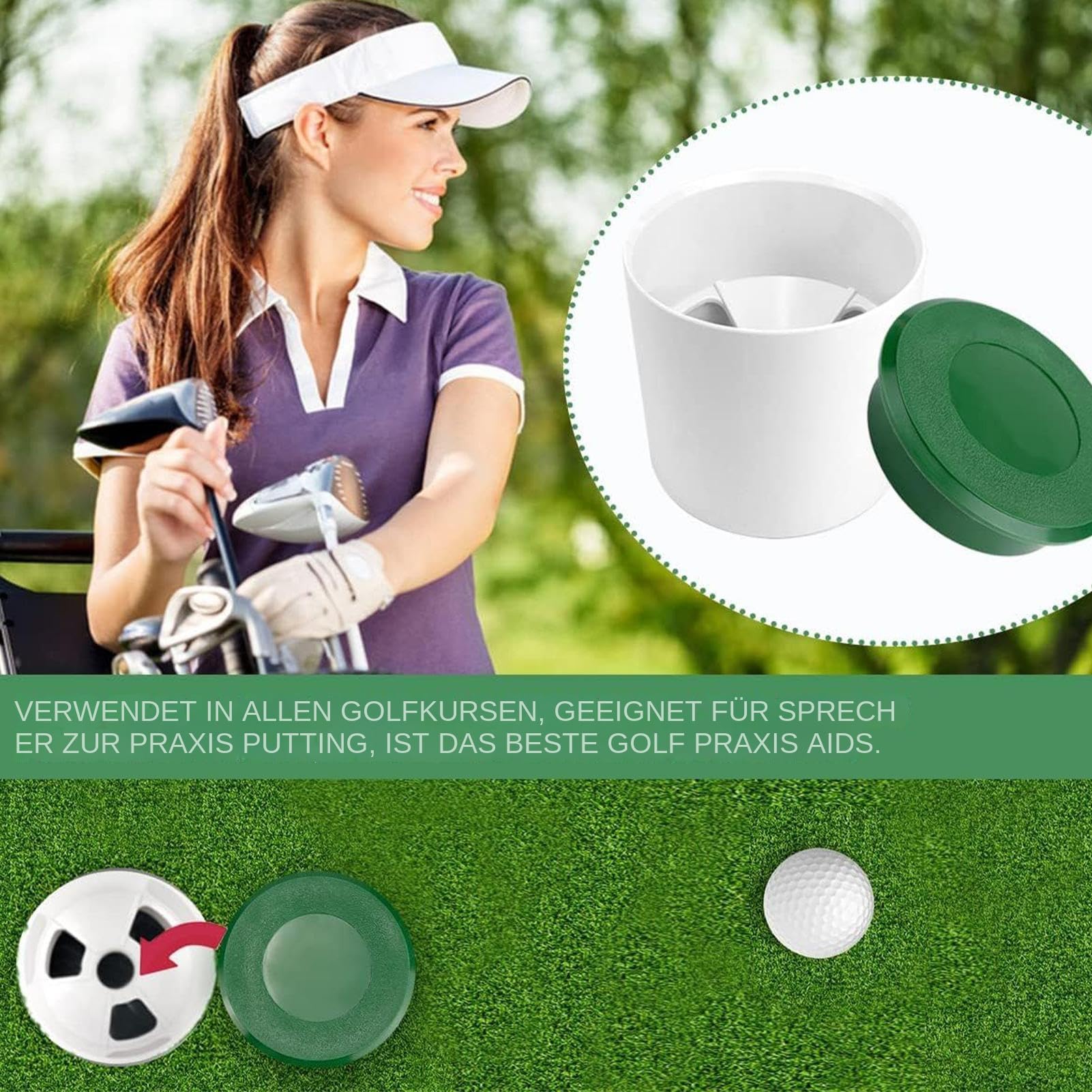 Vaso de golf para putting green - Ayuda de entrenamiento para campo de golf