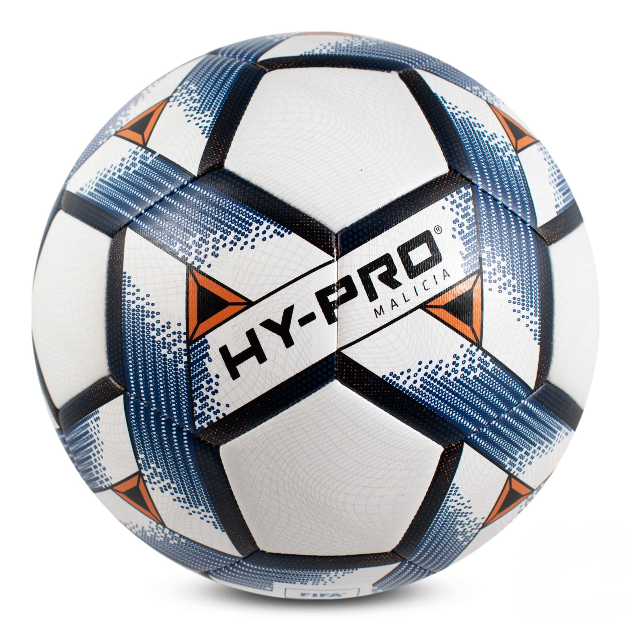Hy-Pro FIFA Basic Size 5 Football - Outdoor and Indoor Football Gifts for Boys, Professional Orange & White Ball for Recreational & Match Play, Kids Balls, Skills Development & Training - Malicia