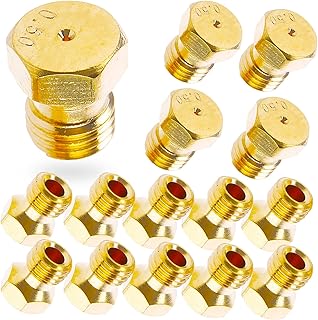 MEANHDAG Grill LP Gas Conversion Kit for Weber, Brass Jet Nozzle for Propane LPG, DIY Burner Replacement Part Orifice Can Drill Out, 10 PCS, Orifice Hole Size 0.5mm, M6x0.75mm