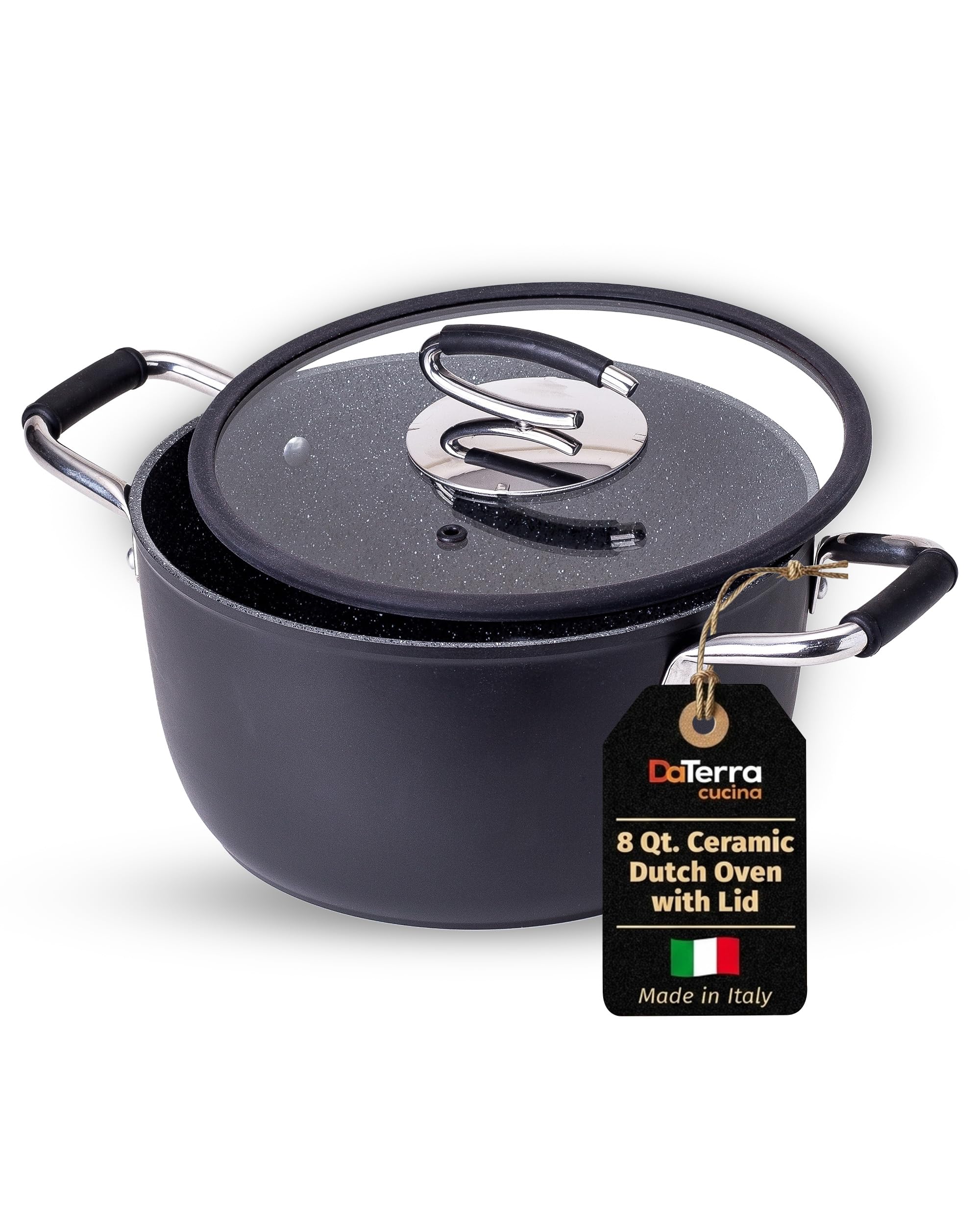 DaTerra Cucina Nonstick Ceramic Dutch Oven with Lid, 8Qt