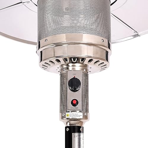 Miniatura 4 de Calentador de propano para exteriores de 48,000 BTU con ruedas, comercial y residencial, color negro