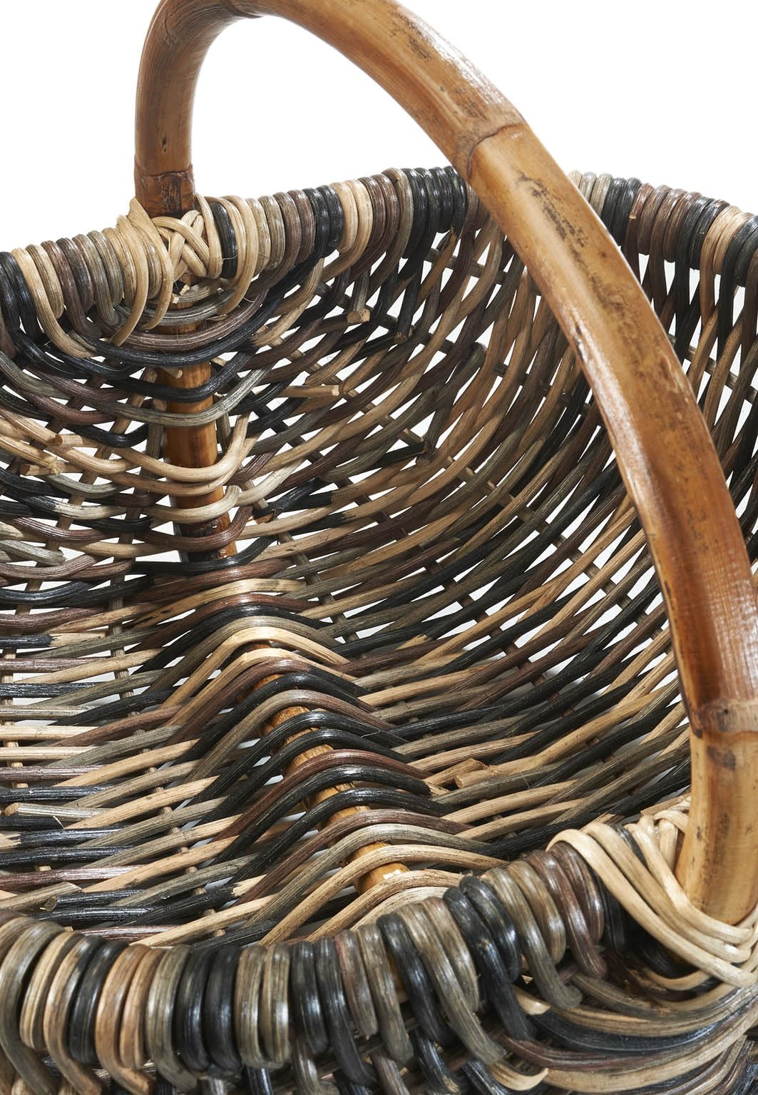 Kobolo Einkaufskorb Korb Rattankorb geflochten - Rattan - multicolor dunkelbraun