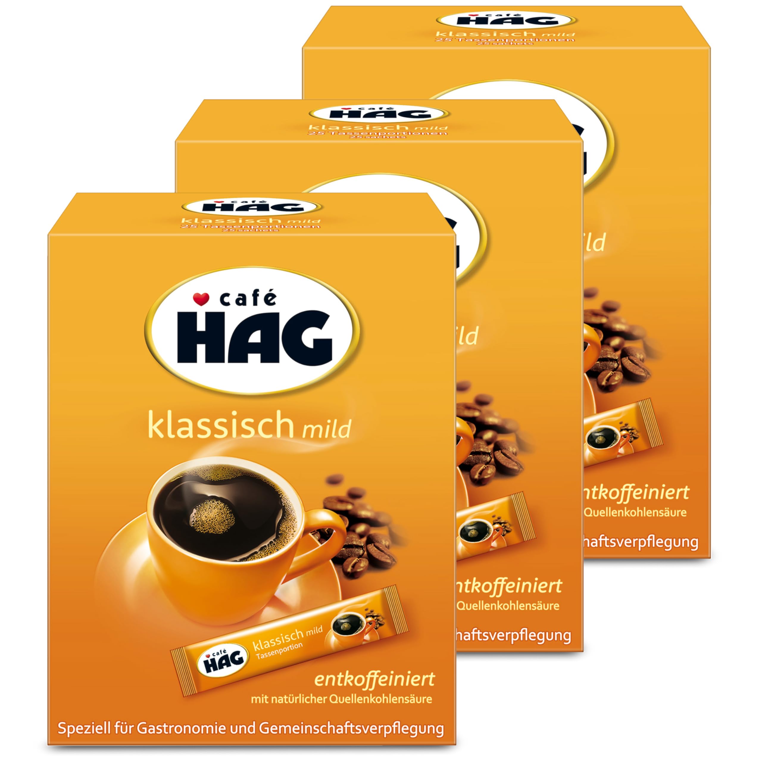 Cafè Hag Classic Mild Decaf Instant Coffee - 25 Single Serve Packets