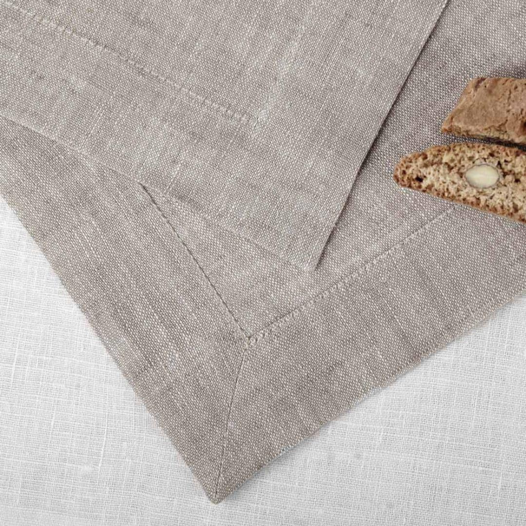 Cuore di lino - Runner in Puro Lino 100% Made in Italy Cornice Naturale (50x150cm)
