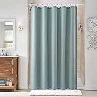Vista 132 de Naturoom cortina de ducha de 36 pulgadas - cortina de ducha estrecha para espacio pequeño, de medio tamaño, de lino verde ultra gruesa, juego