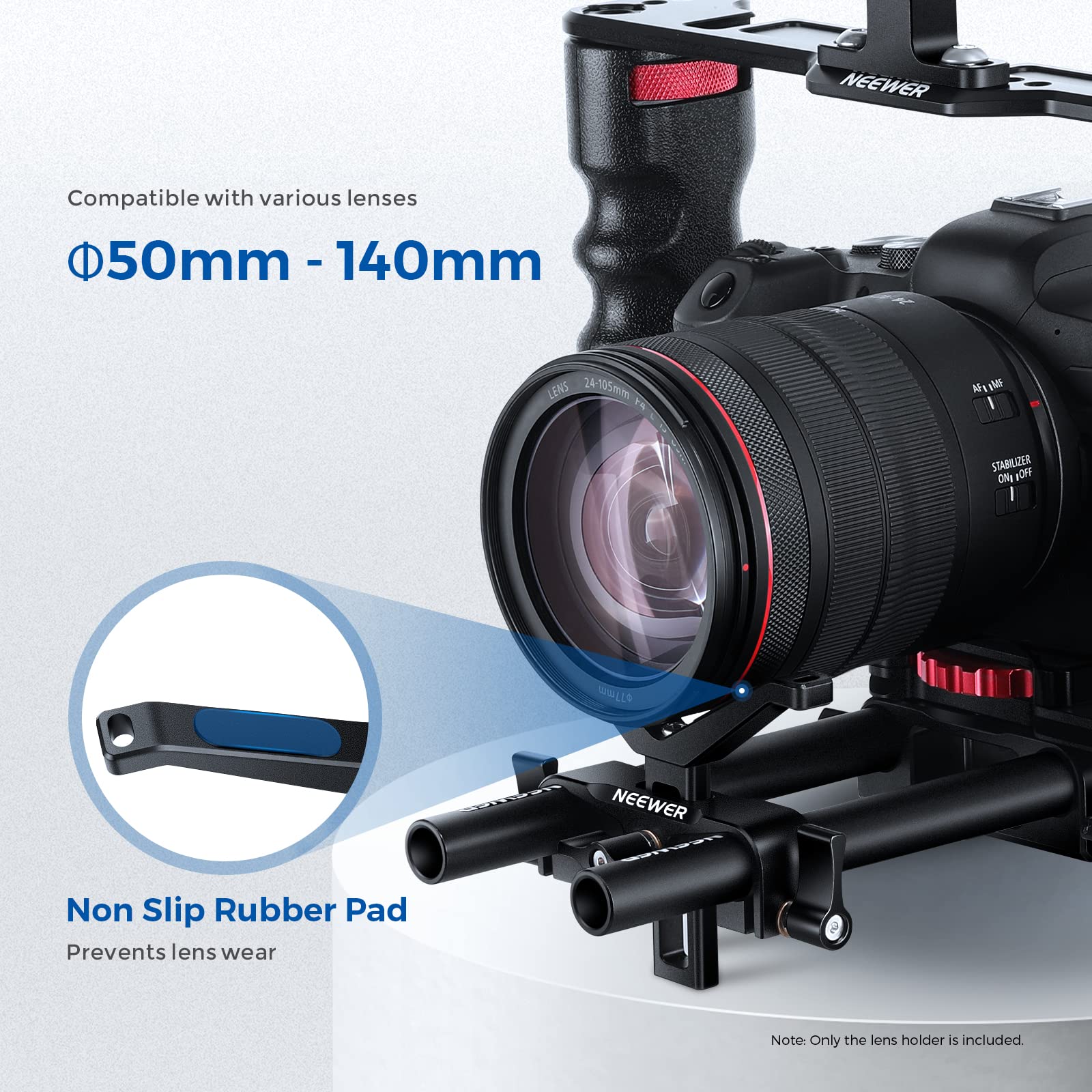 NEEWER Support de téléobjectif Long pour Objectif, avec Hauteur réglable de 35 mm, Compatible avec TILTA, Compatible avec NICEYRIG, Compatible avec SMALLRIG DSLR Appareil Photo épaule Rig Follow Focus