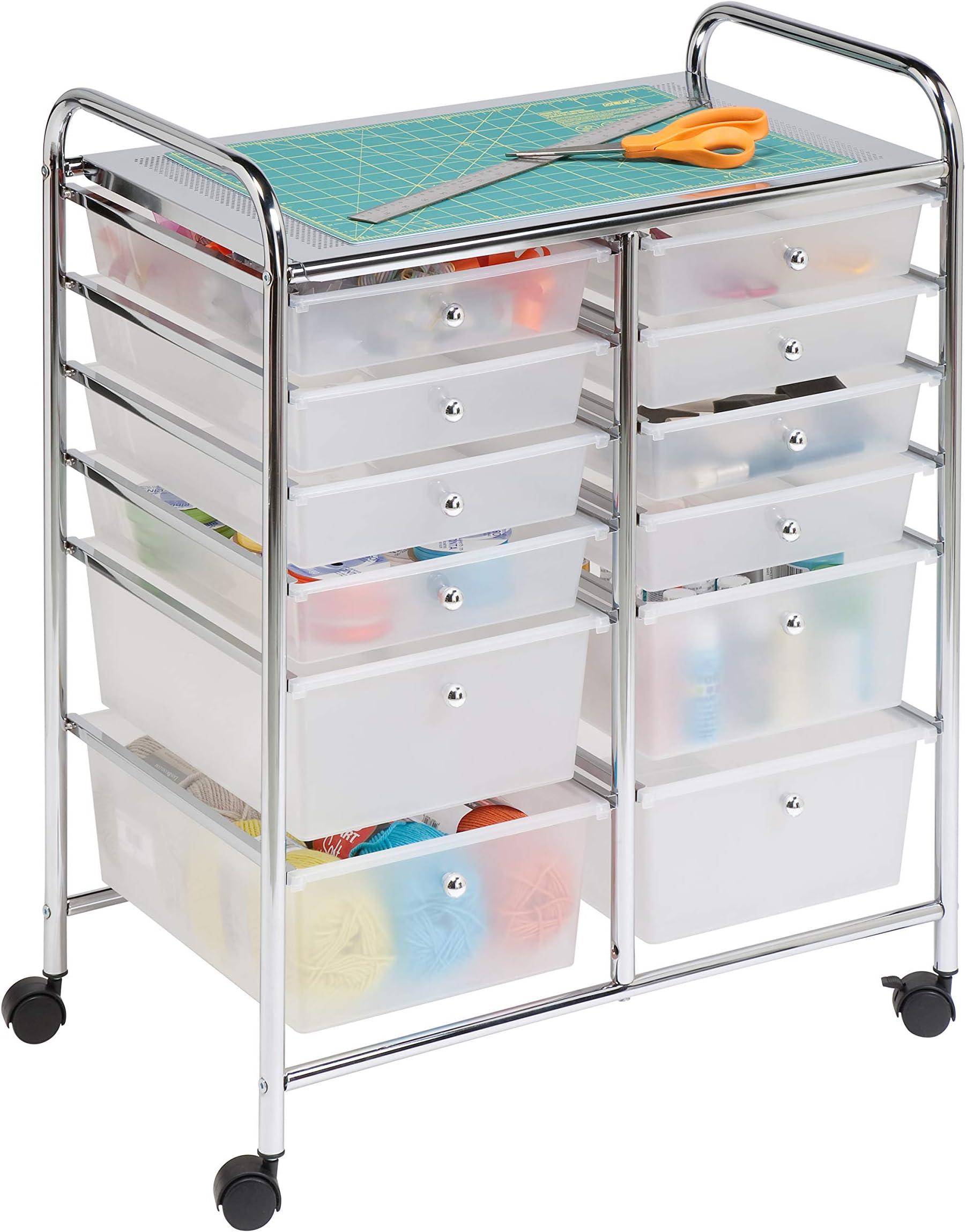 Honey Can Do CRT-01683 Rolling Cart, Clear, 30.75H x16W