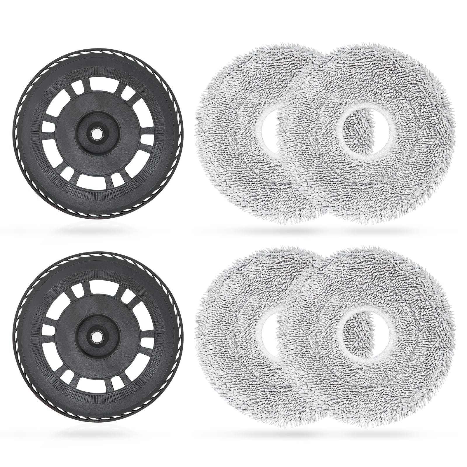 4 Wischtücher mit 2 Ersatzhalterung Zubehör für Dreame L20 Ultra/ L10s Ultra Gen2/ L10s Pro Ultra/ X30 Ultra/ X40 Ultra/ X40 Master/ L40 Ultra, Roboter Staubsauger Ersatzteile
