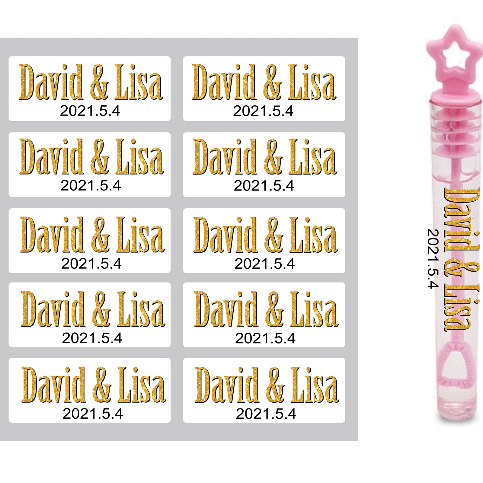 100 calcomanías personalizadas para boda, etiquetas de burbujas, calcomanías de varita de burbujas, etiquetas transparentes, calcomanías de vinilo personalizadas para bodas, fiestas, calcomanías