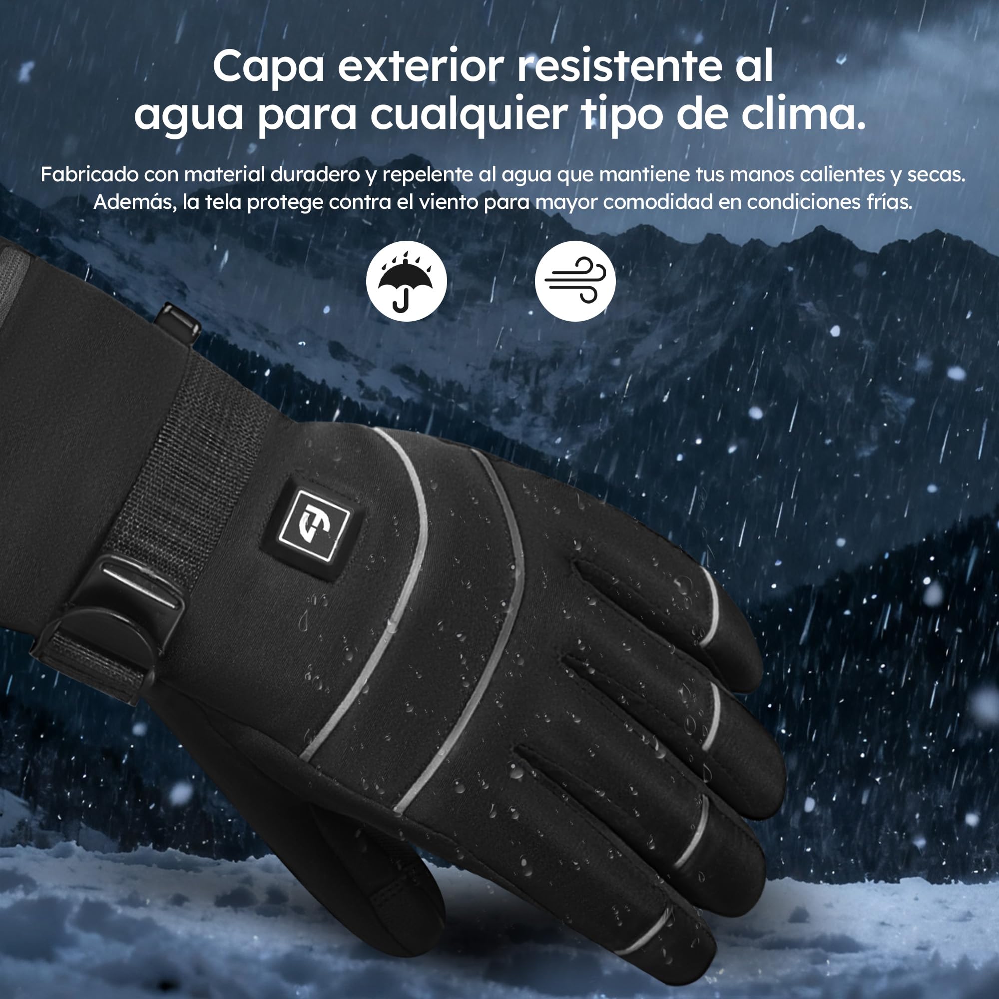 Guantes con calefacción – Pro – 3 niveles – Guante eléctrico – Resistente al agua y al viento – Guantes con calefacción recargables – Negro – de Saaf