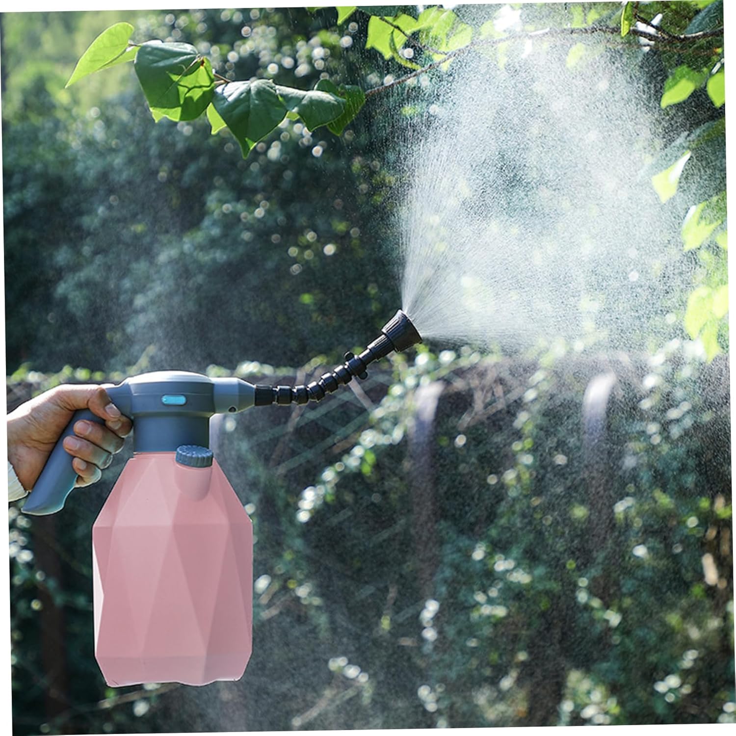 Electric Sprayer, 2L USB Sprayer Bottle 2 Mode, 2000mAh Pressure Sprayer with Extension Nozzle Portable Scaled Sprayer for Watering Gardening Style2