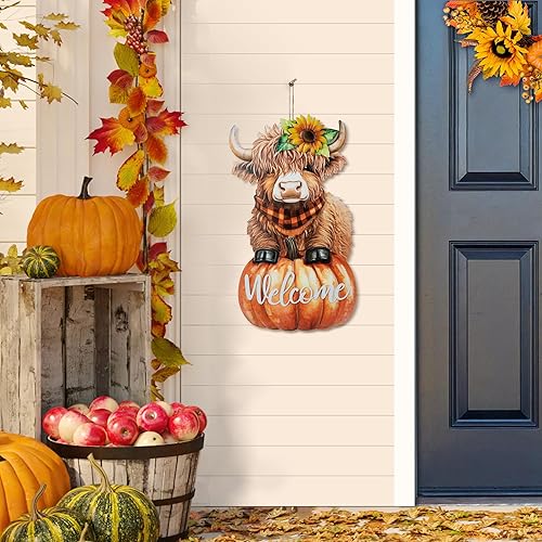 Miniatura 4 de Glitzhome Estaca de metal de 36 pulgadas de alto, diseño de pavo de Acción de Gracias, decoración de otoño con texto en inglés "Give Thank Welcome