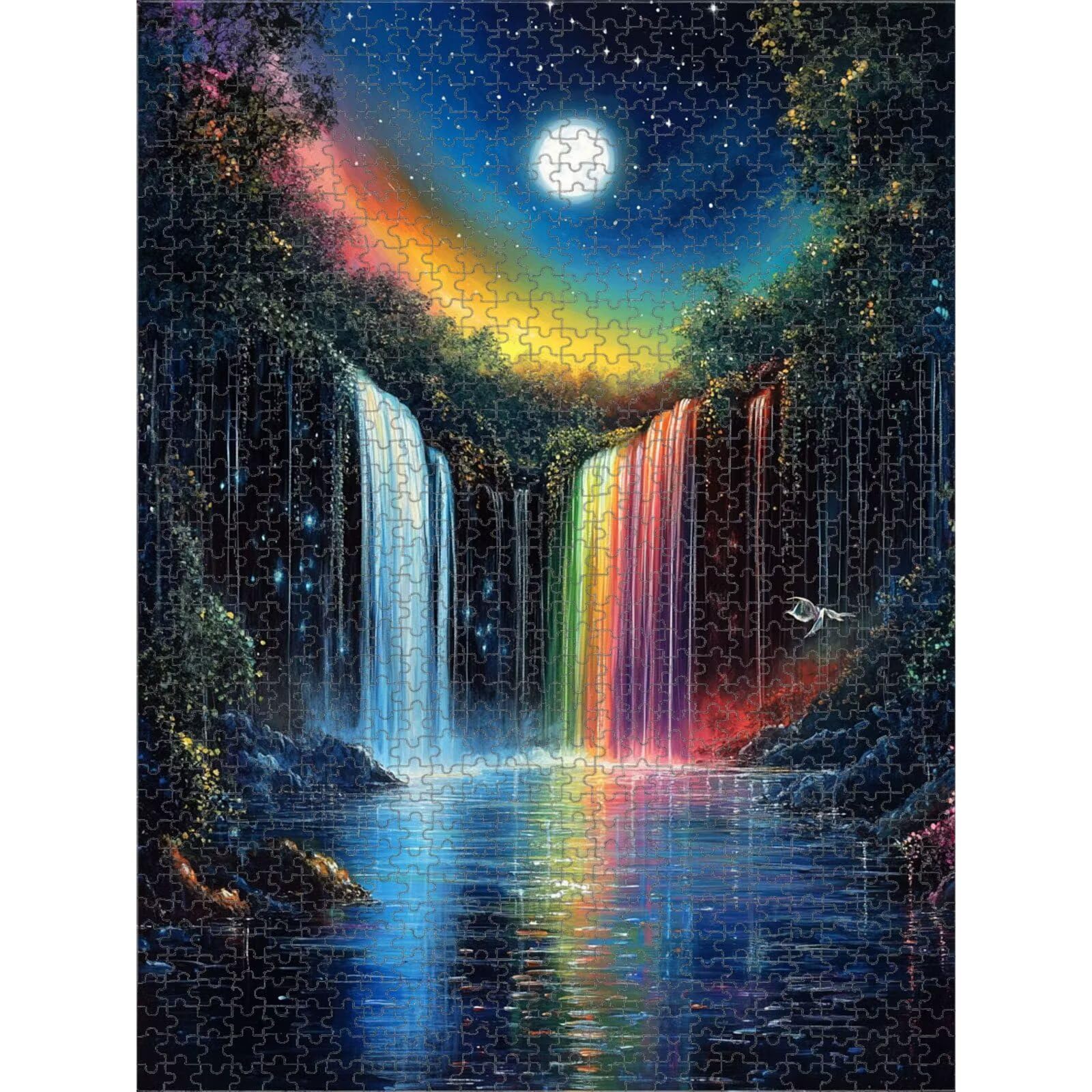 Puzzle 1000 Pièces, Automne & Ciel étoilé Puzzle en Bois Durable 1T#1892 | Puzzle en Bois, Découpe de Précision, Encres aux Couleurs Vives, Loisir Relaxant, Décoration Intérieure, Cadeau, 50x75cm