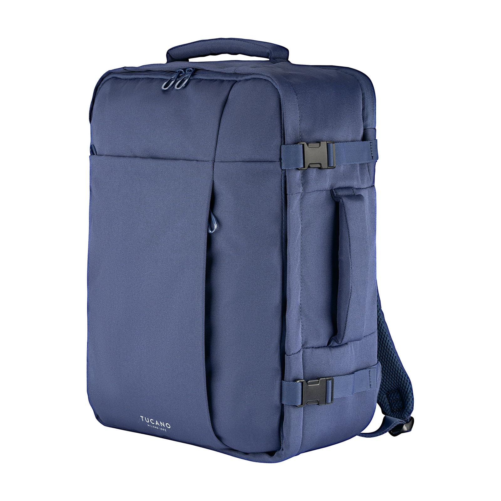 Tucano, Tugò ML Zaino da Viaggio e Bagaglio a Mano 34x47,5x19 cm, Zaino Porta PC fino a 17" e 18", Zaino Cabina Aereo Uomo Donna con Vano Laptop, Porta AirTag e Tasche Accessori, Blu