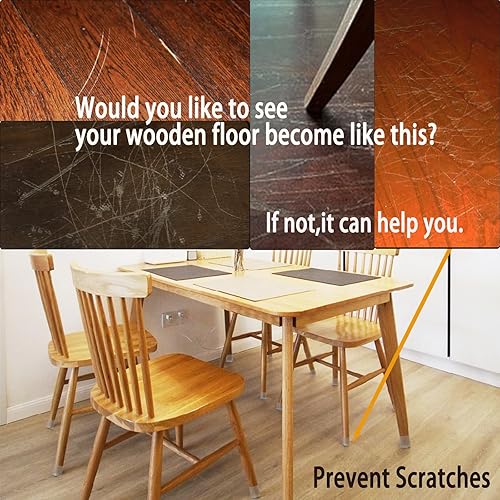 Miniatura 9 de Protectores de suelo de silicona pequeños para patas de silla, para patas de silla de 0.8 a 1.3 pulgadas, tapas de patas de silla, fundas para patas