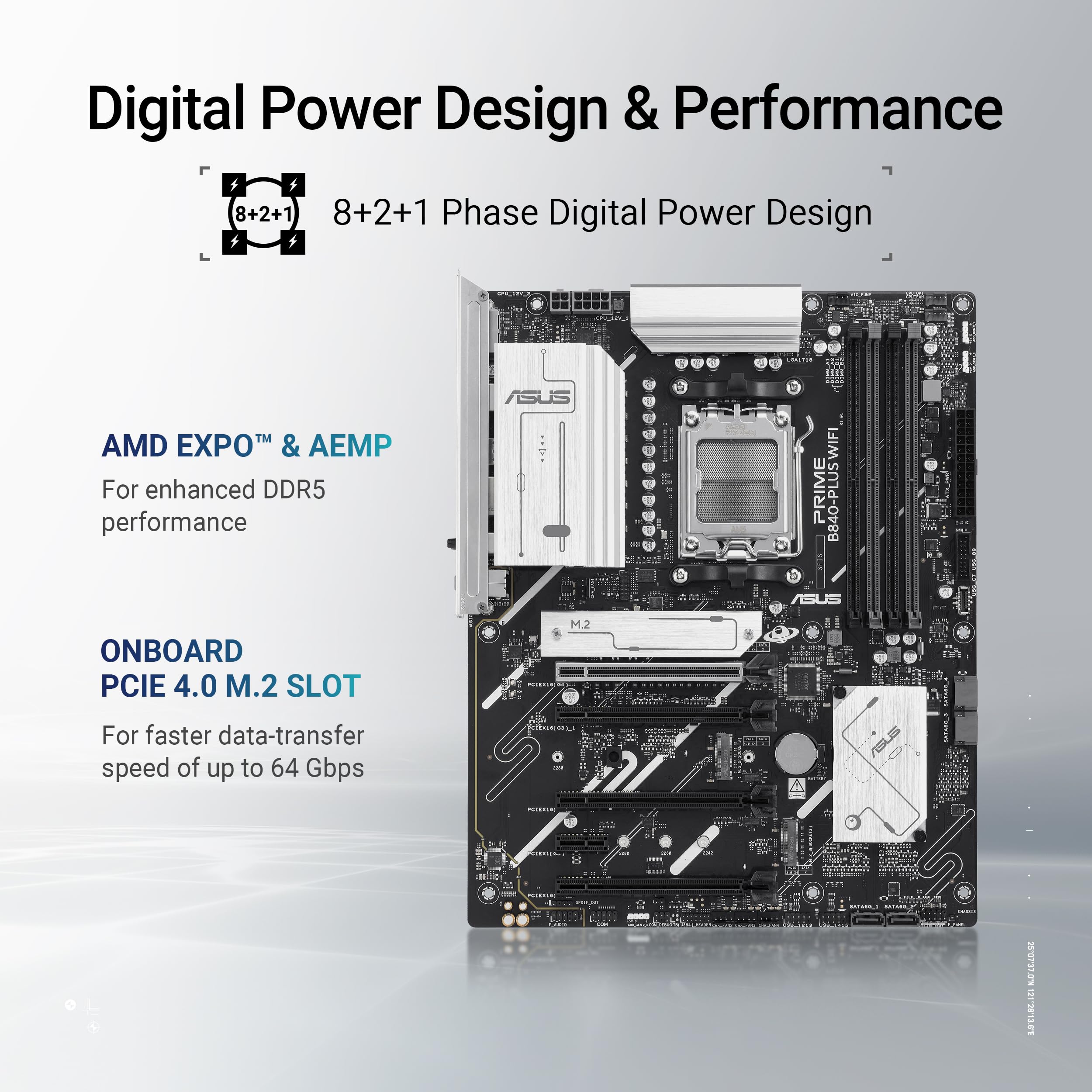 ASUS PRIME B840-PLUS WIFI AMD B840 AM5 DDR5 7600 DP HDM | B2B