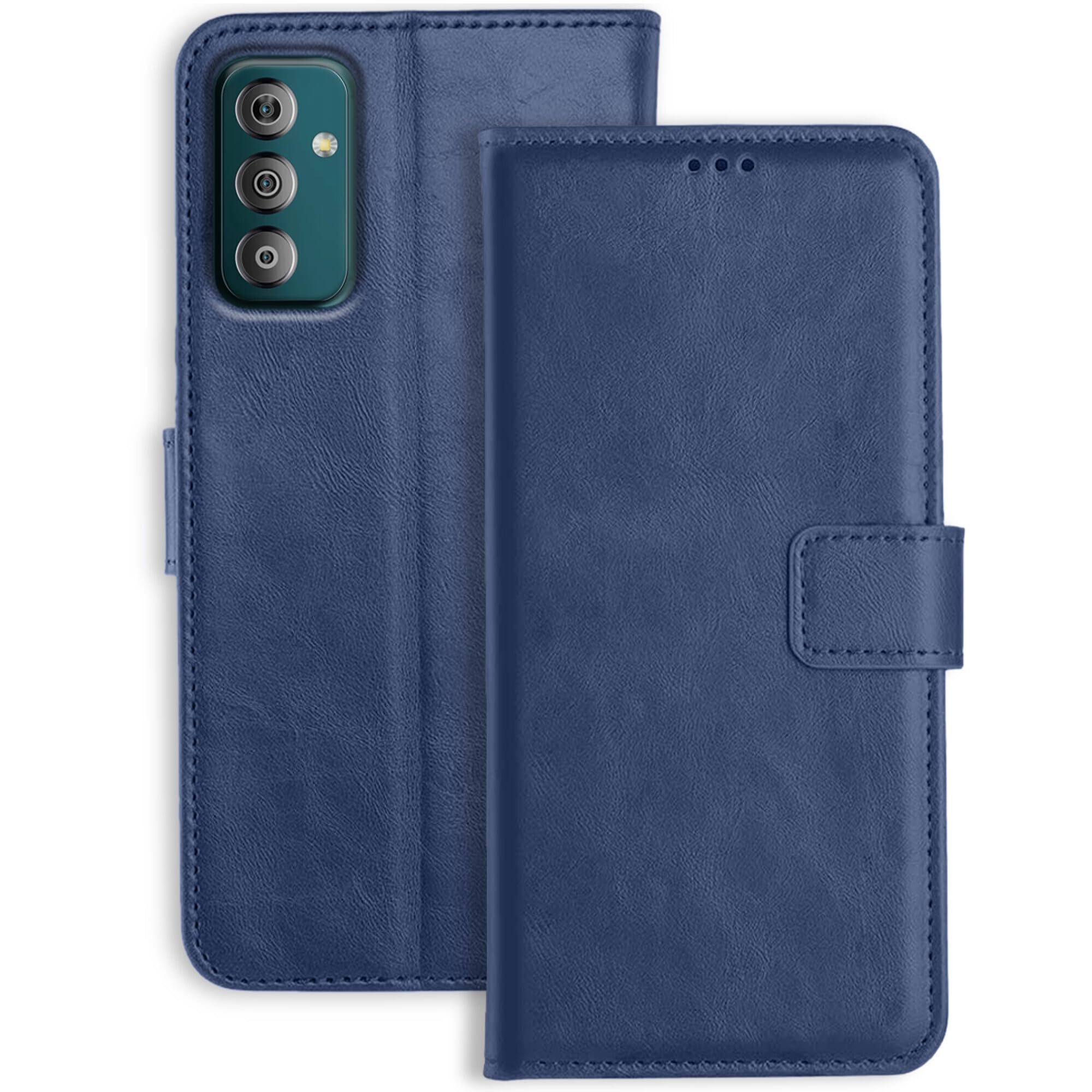 Genron Samsung F23 5G Flip Back Cover Case | Inbuilt Stand & Pockets | Magnetic Shockproof Leather Wallet Style Flip Case for Samsung F23 5G (Blue) (B0B2WQYY33) Amazon Price History, Amazon Price Tracker