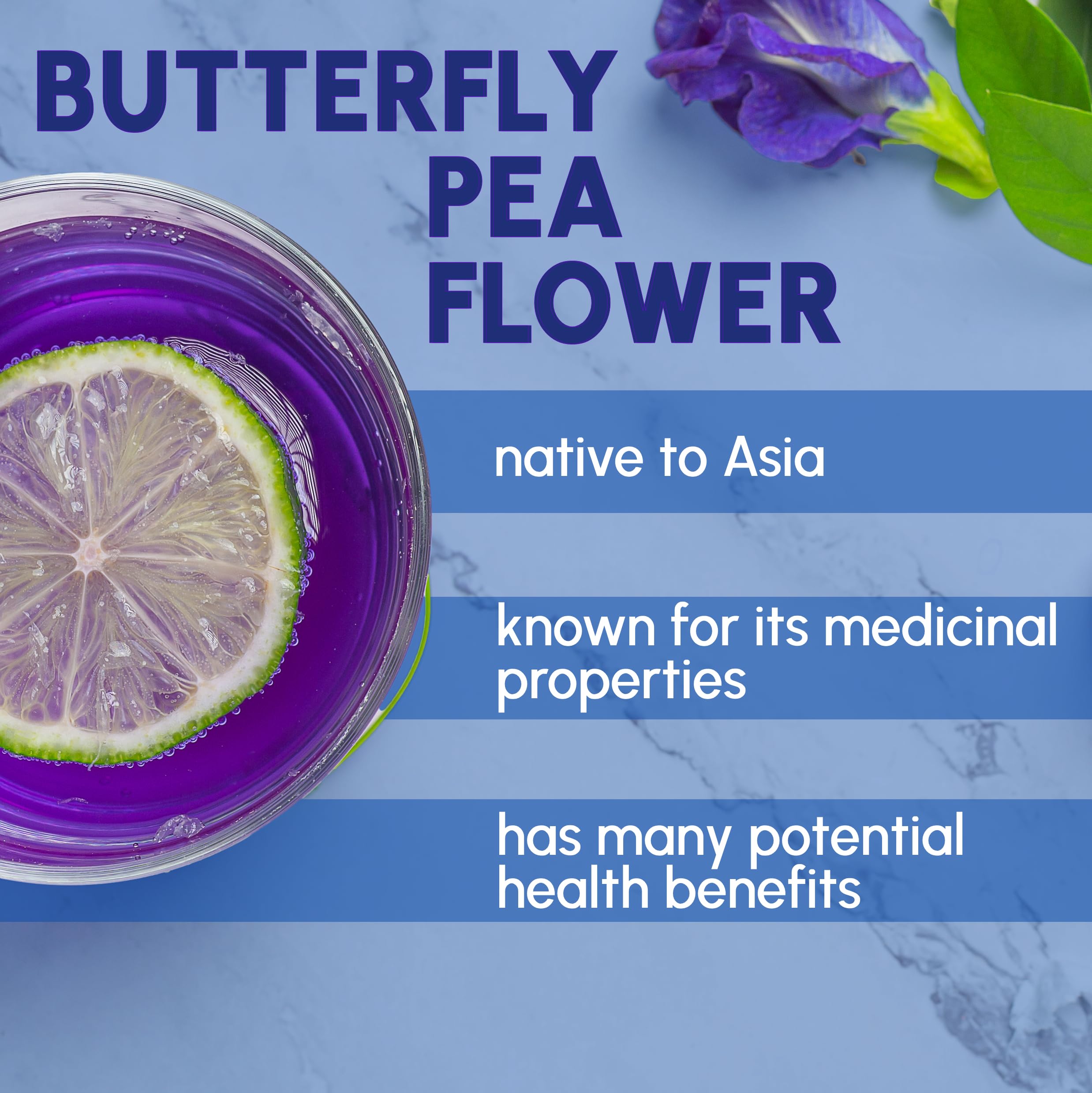 Butterfly Pea Flower Powder 4 oz - Blue Matcha Tea Food Coloring Natural Blue Source for Tea Smoothies — view 2