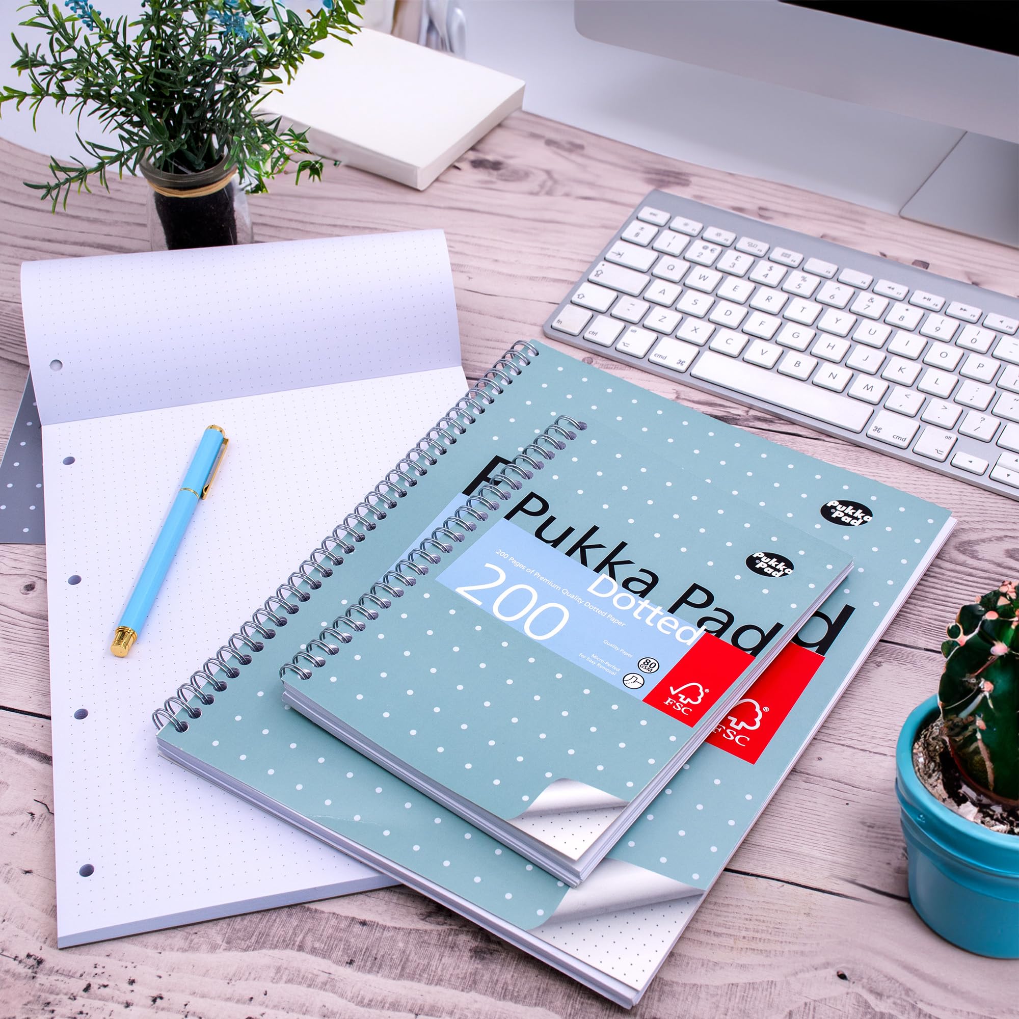 Pukka Pad, A5 Gepunktetes Metallisches Jotta Buch für Graphing, Kunst, Bullet Journaling – 30er Pack – 21 x 14,8 cm – Drahtgebundenes Notizbuch mit 80 g/m² Papier – 4-Loch-Ränder und Perforation – 200