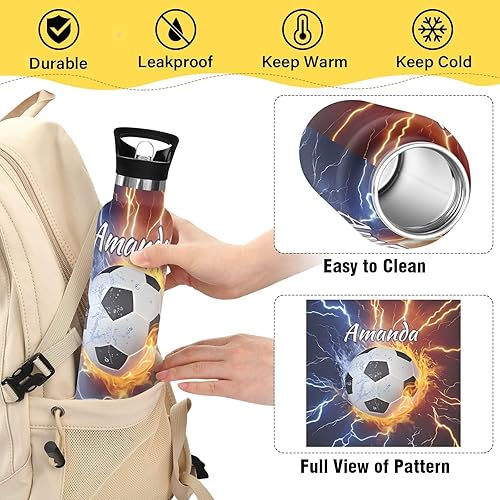 Miniatura 10 de Botella de agua personalizada de conejo rosa para niños, botella con nombre personalizado con logotipo, animal del bosque, botella de agua aislada