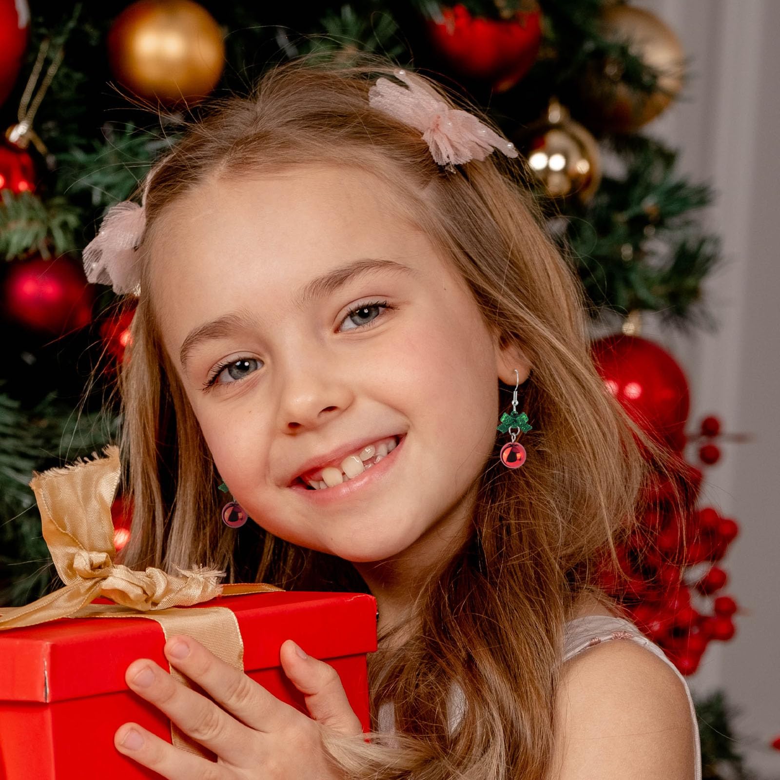 GWAWG Pendientes Navideños, Pendientes Colgantes, Pendientes Navidad Mujer, Joyas de Regalo para Ella