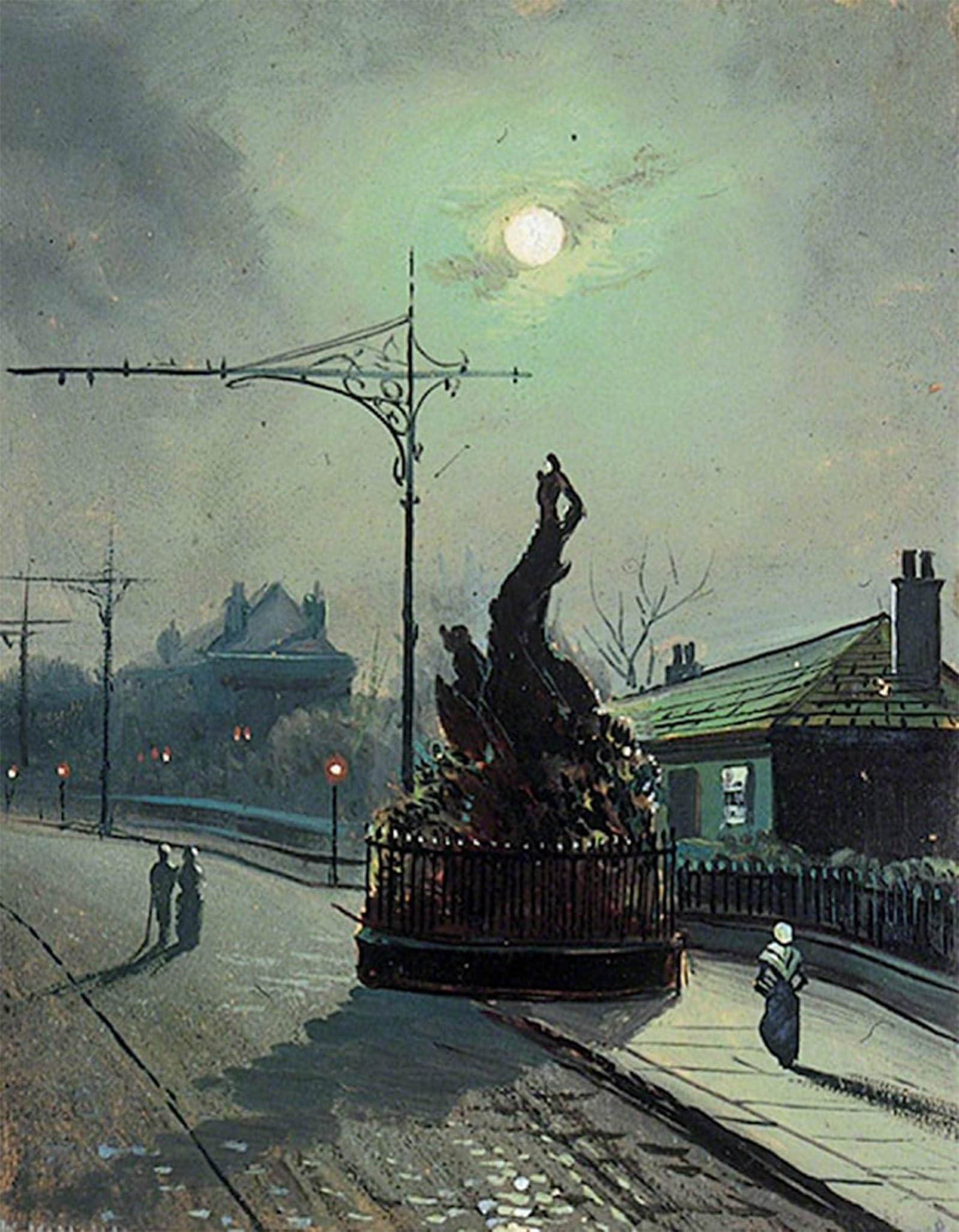 ARTXLXXBN Famous Painting Art Wall Decor Abstract Art Picture the Original Oak At Night in Headingley by Walter Linsley Meegan Animal Pictures for Home Decor 60x90cm