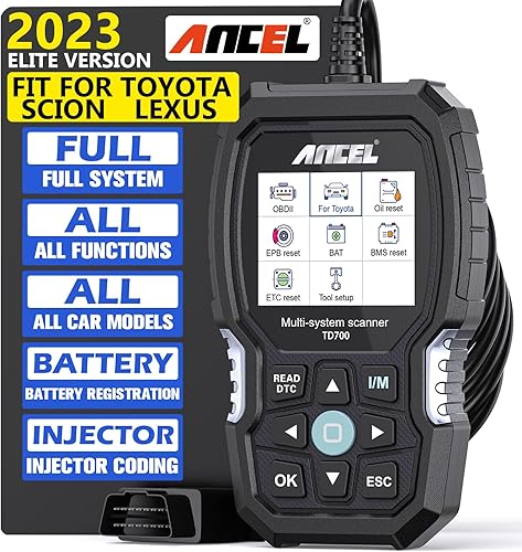Miniatura 2 de ANCEL TD700 All System OBD2 escáner compatible con Toyota Lexus Scion con funda protectora ANCEL