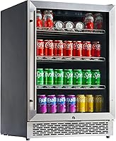 Vista 1 de Albott Beverage Refrigerator-24 In fridge with Glass Door, Adjustable Shelves and LED Touch Panel, Under Counter Design for Wine Beer, Built-In or