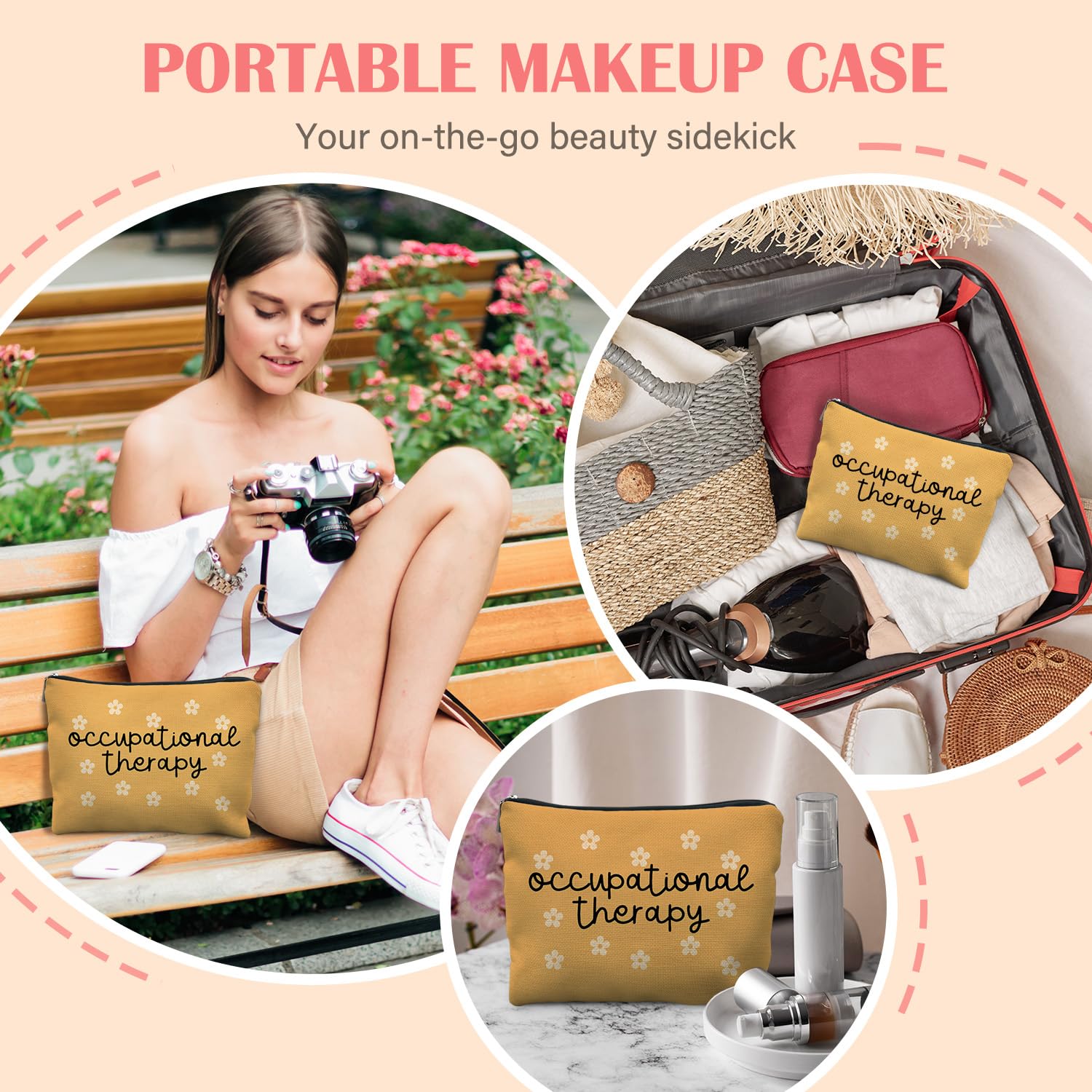 Occupational Therapy Gifts, Occupational Therapist OT Gifts Makeup Bag for Women, Mental Health Psychology Gift Makeup Zipper Pouch