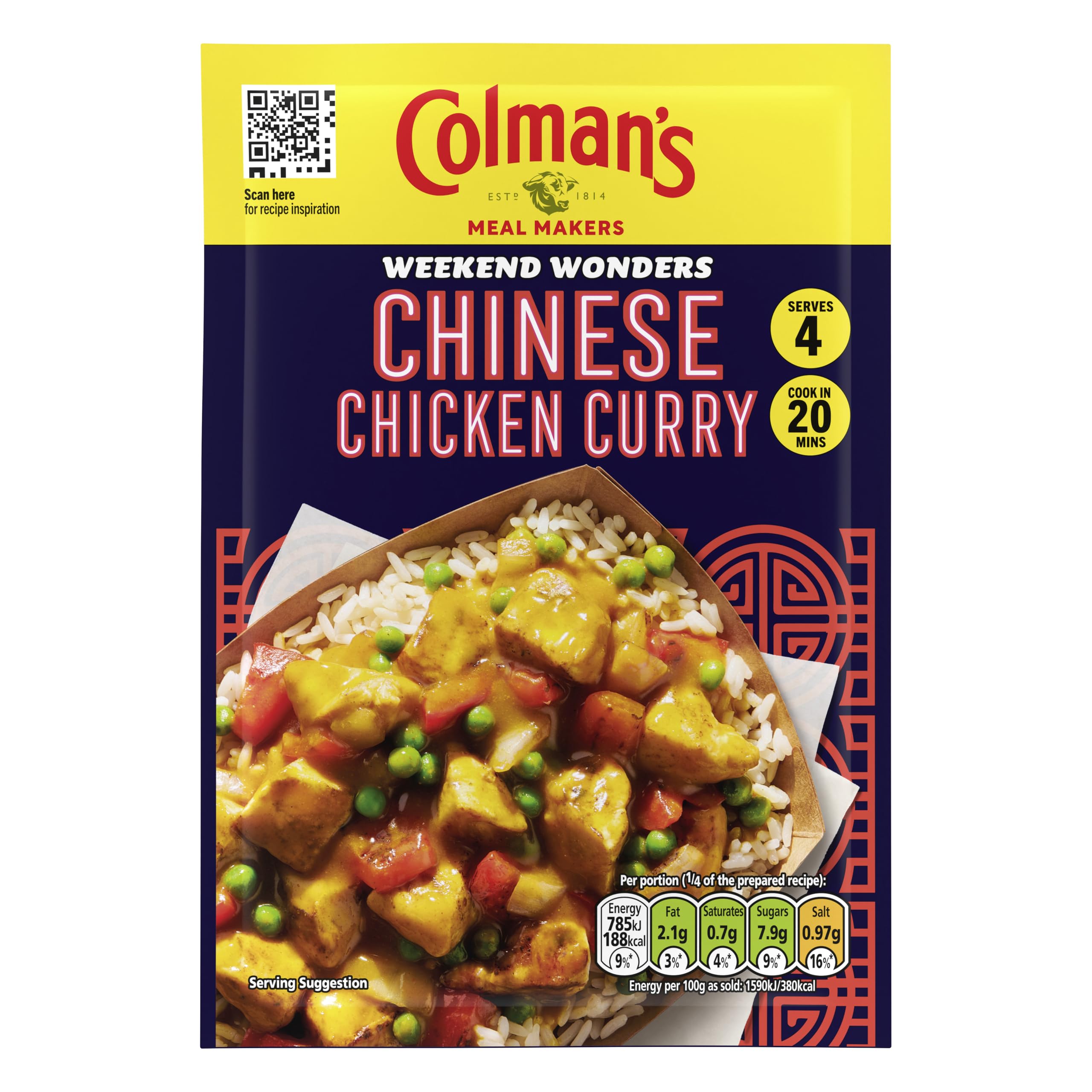 Colman's Big Night In Chinese Chicken Curry Recipe Mix 4 servings 47 g