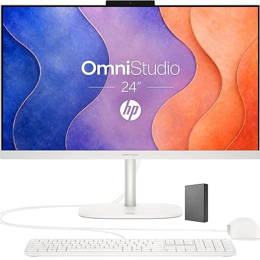 HP 24“ OmniStudio All-in-One Desktop Computer, 8GB DDR5 RAM, 128GB UFS