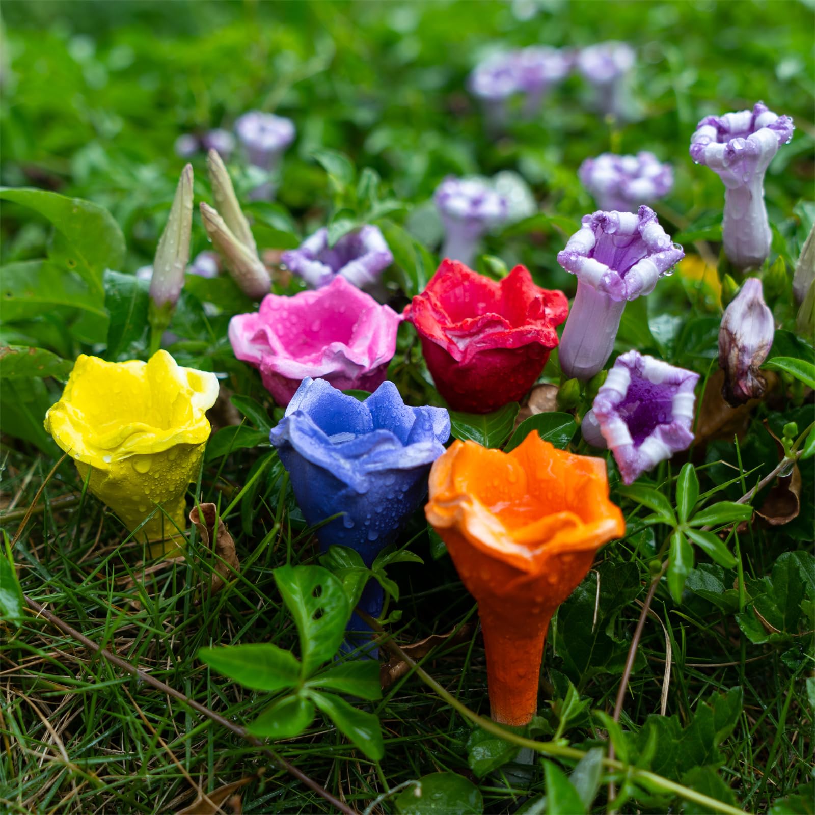 Bee Drinking Cups for Garden, 5 pc Bee Cups for Thirsty Pollinators, Water Station for Insect on Backyard, Balcony, Flower Vase Decoration (Rose, 5 pc)
