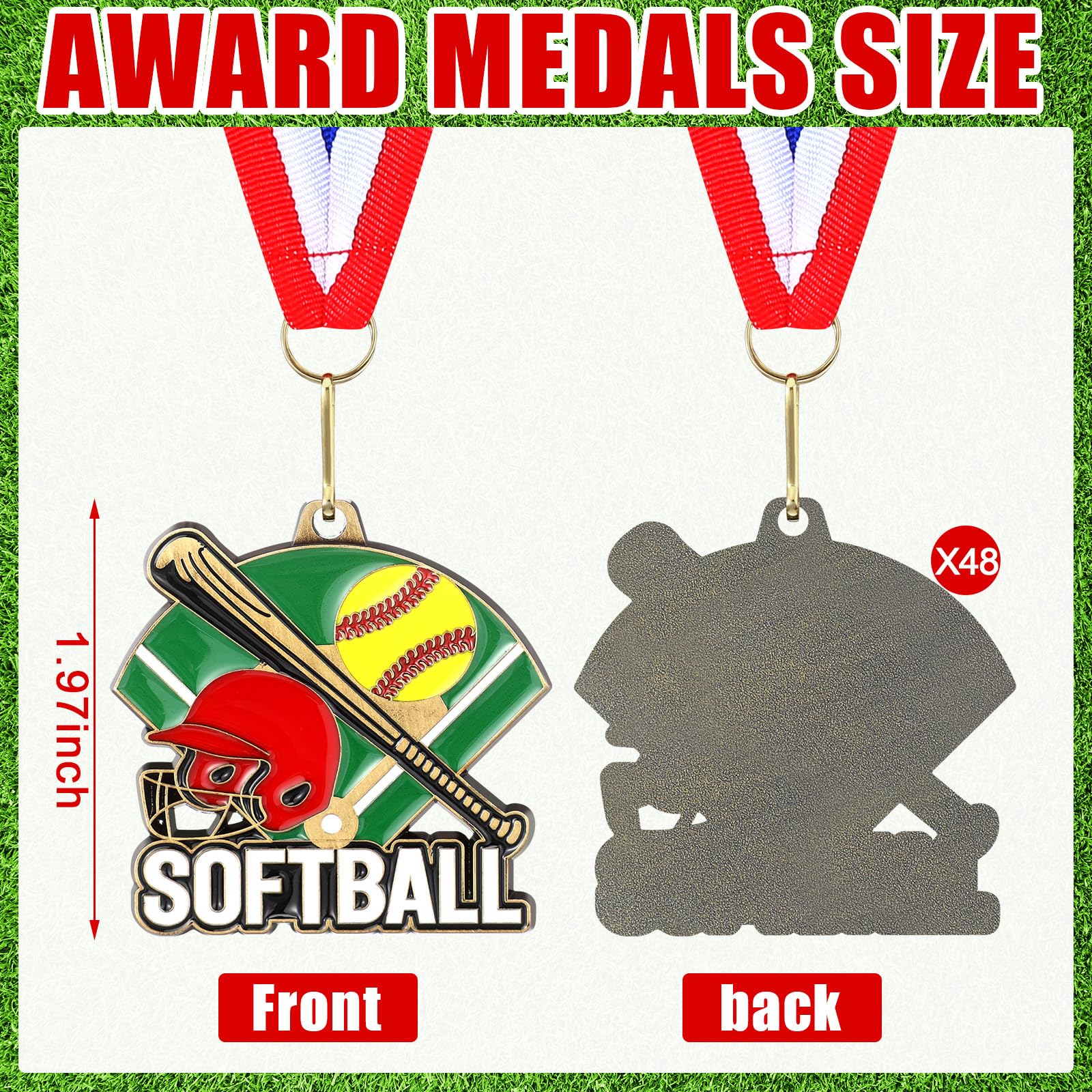 Tondiamo 24/48 medallas de Premio, medallas Deportivas a Granel con Cintas para el Cuello, 2 Pulgadas, Premio Ganador, Regalo para Fiestas temáticas Deportivas, torneos de Equipo, Partido Escolar